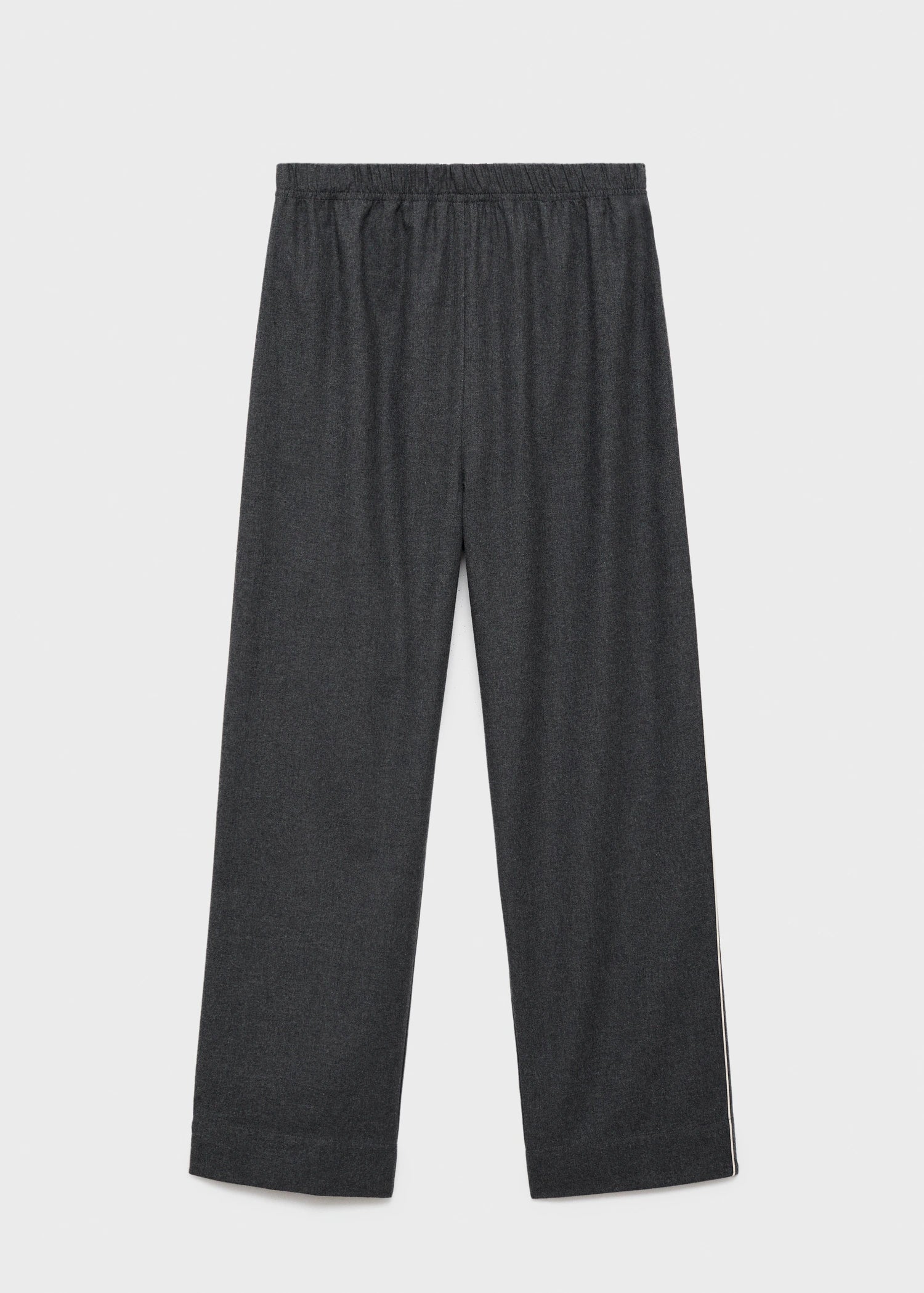 Cotton Flannel Trousers With Contrasting Piping