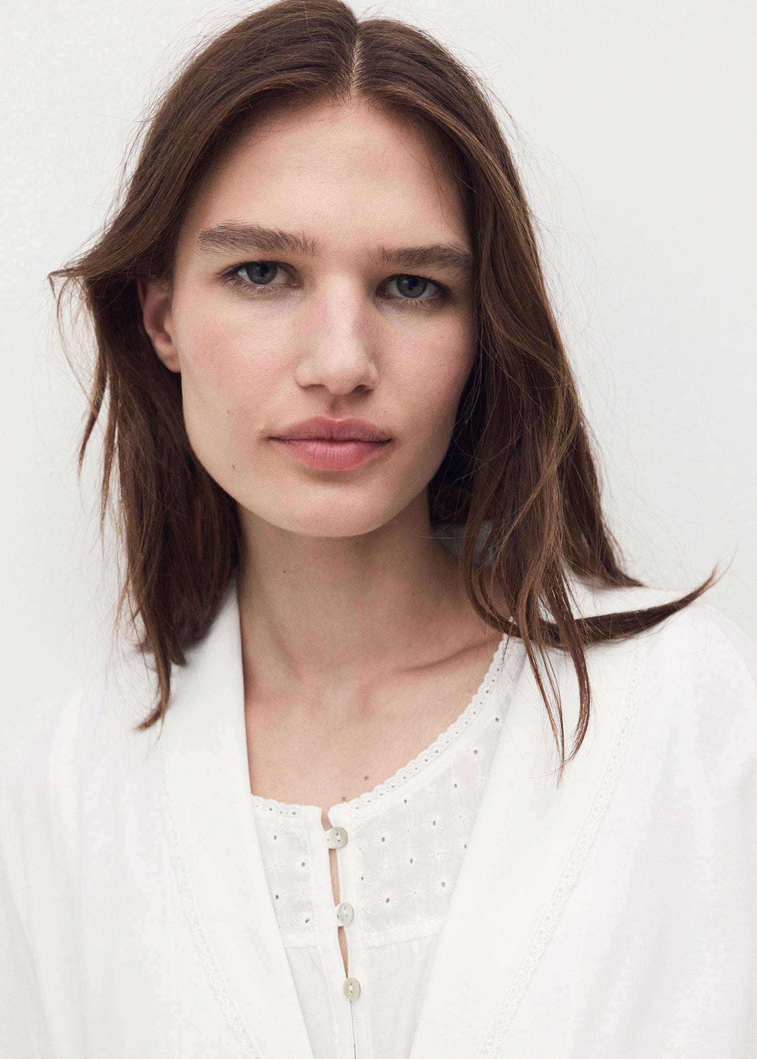 Cotton Gown With Embroidery Detail