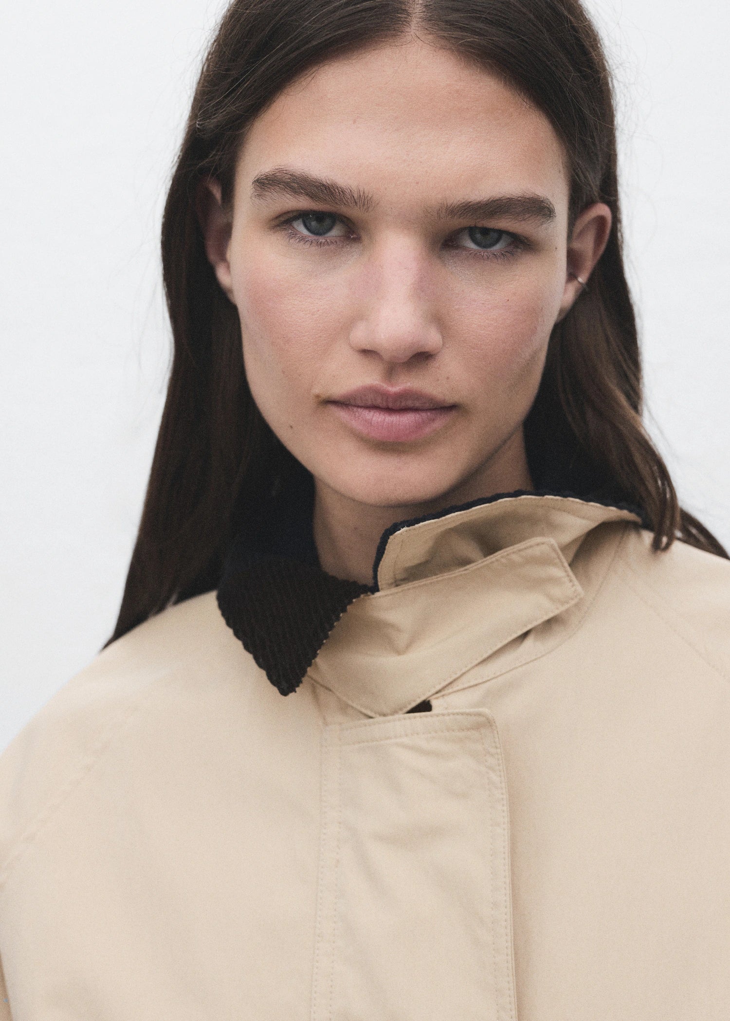 Cotton Jacket With Corduroy Collar