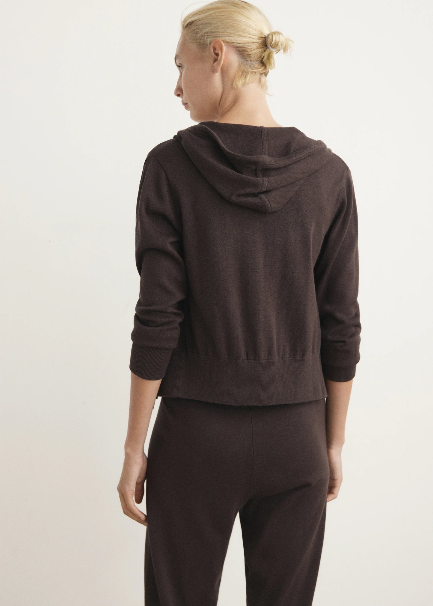 Cotton Knitted Cardigan With Hood