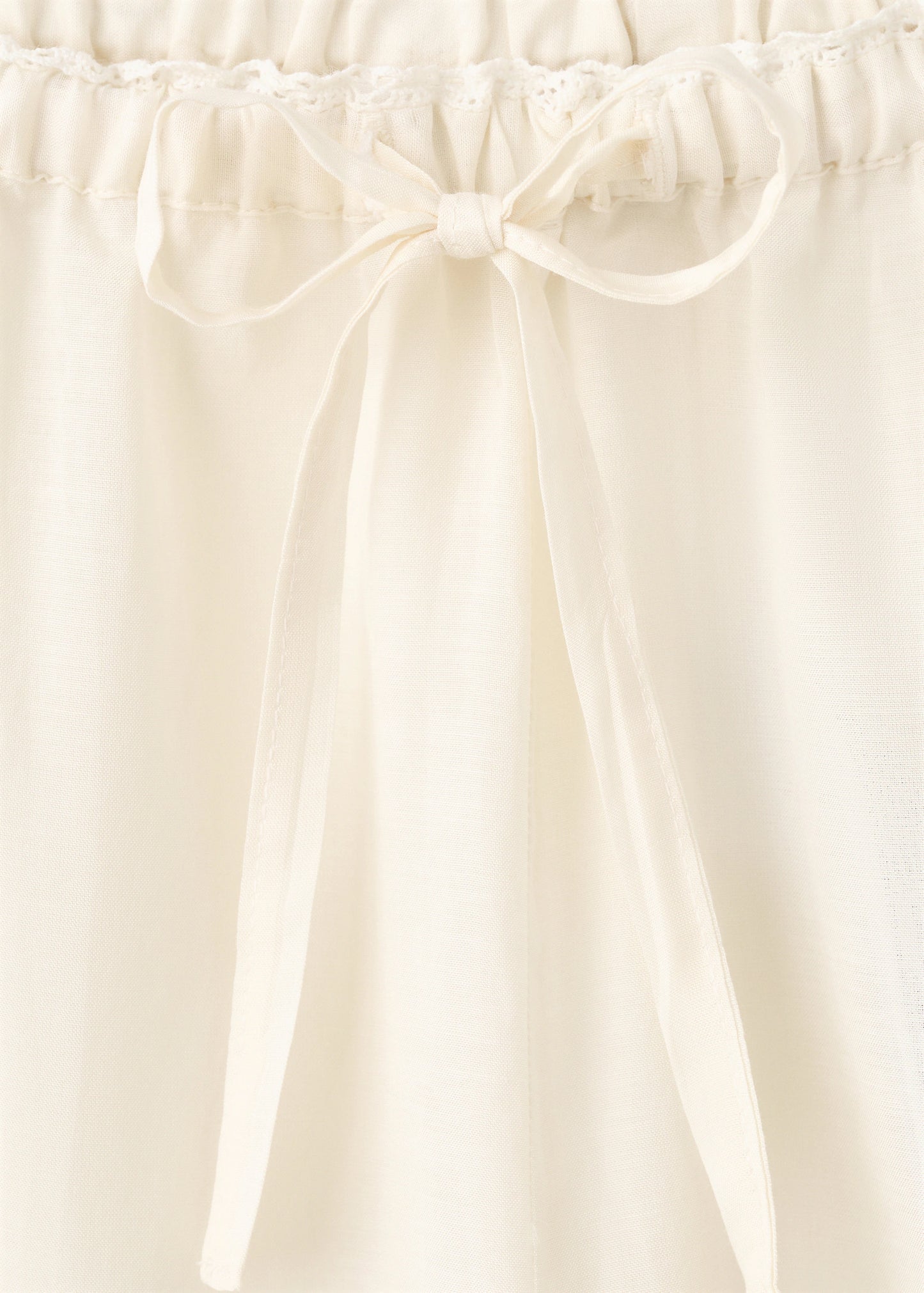 Cotton Lace Pyjama Trousers With Drawstring