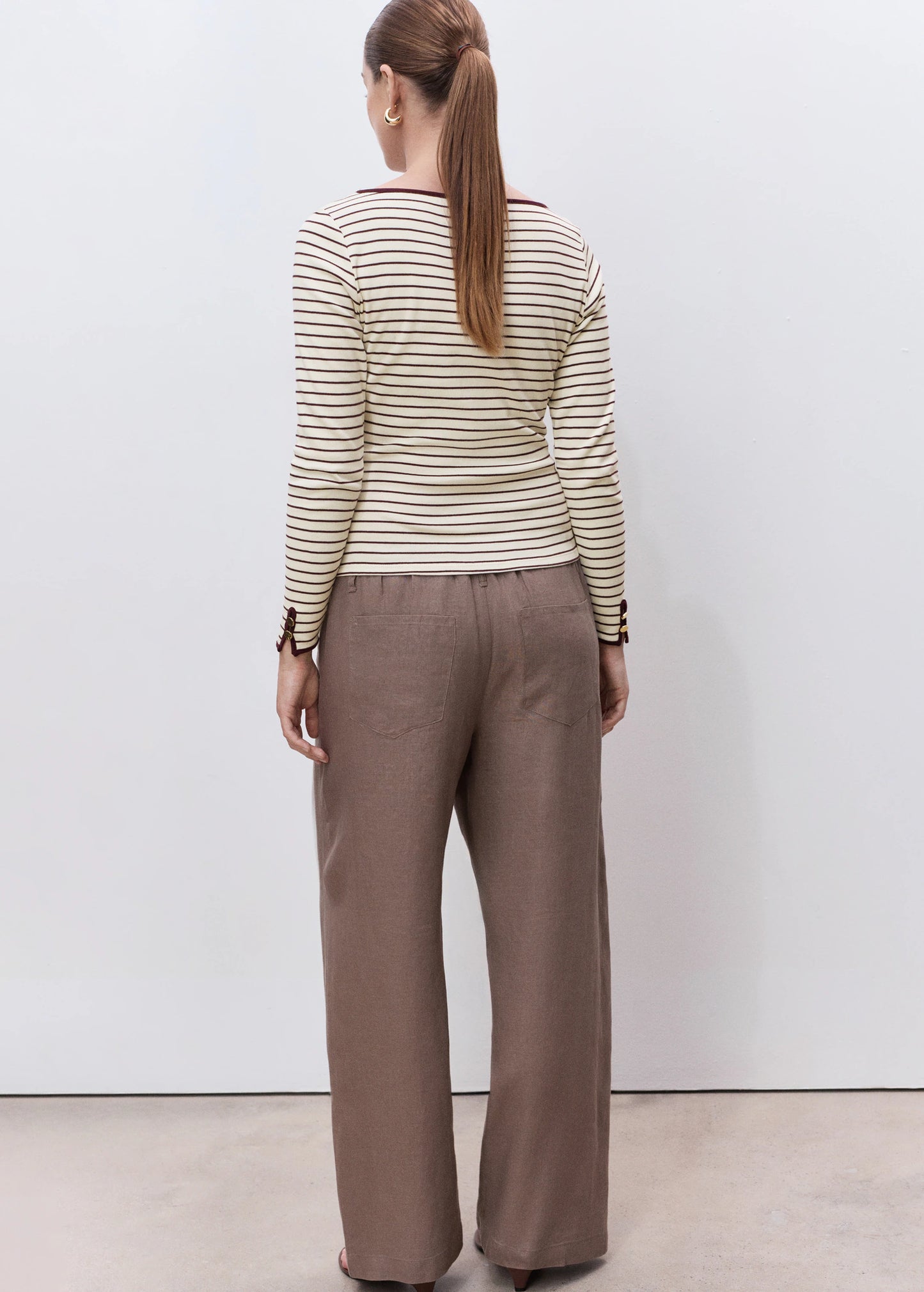 Cotton Maternity T Shirt With Buttoned Cuffs