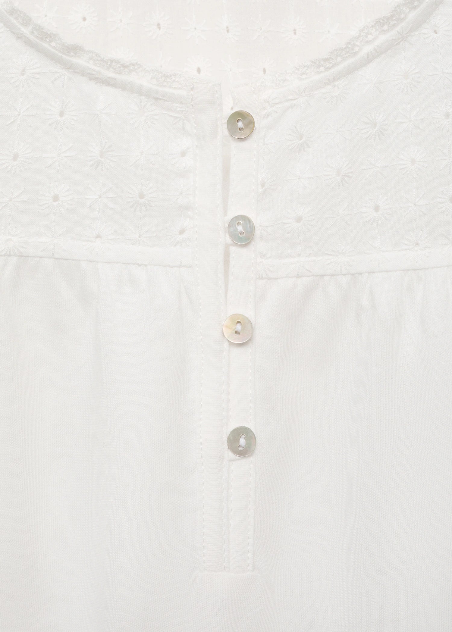 Cotton Nightdress With Embroidered Detail