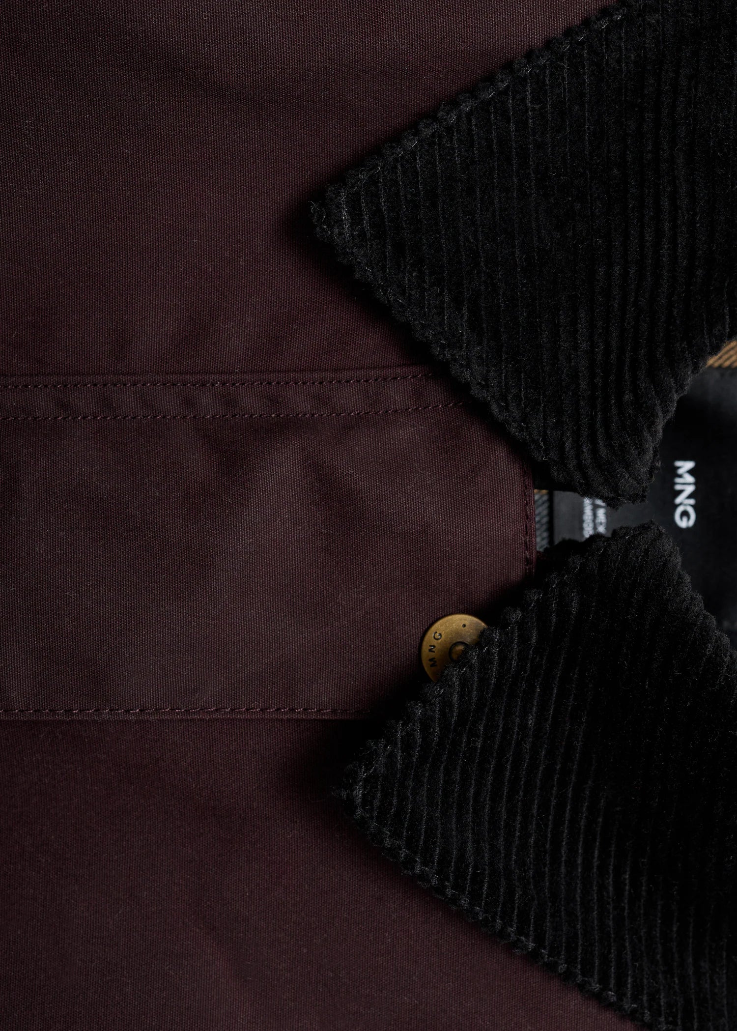 Cotton Parka With Corduroy Collar