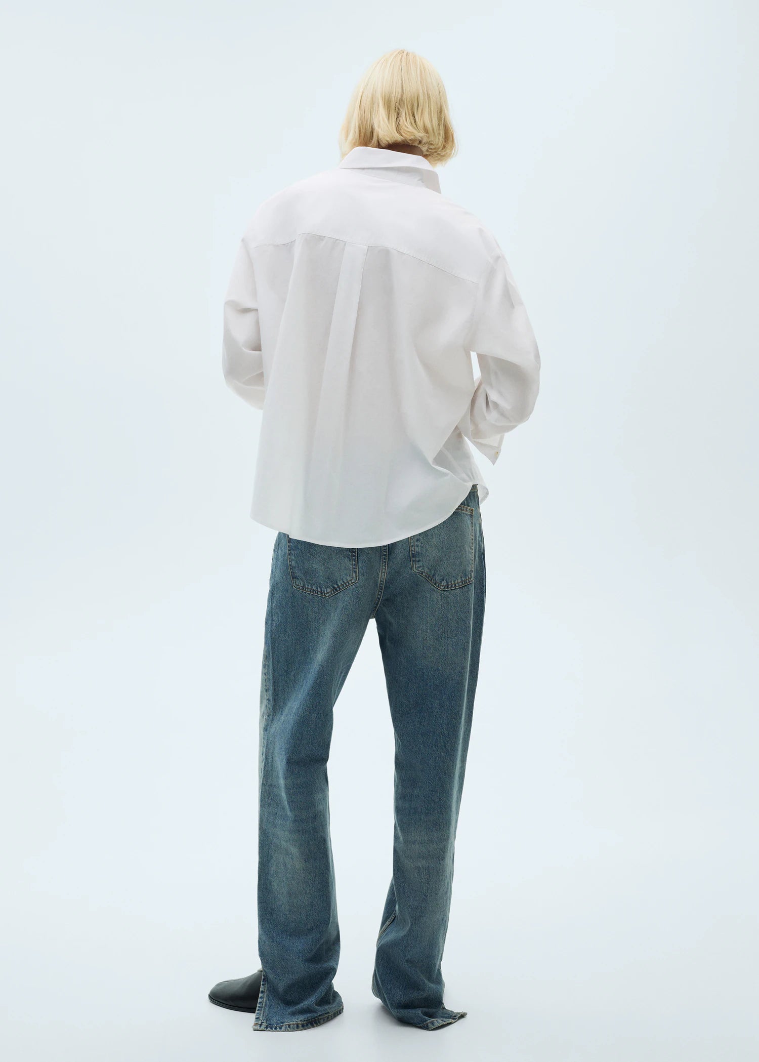 Cotton Shirt With Decorative Button