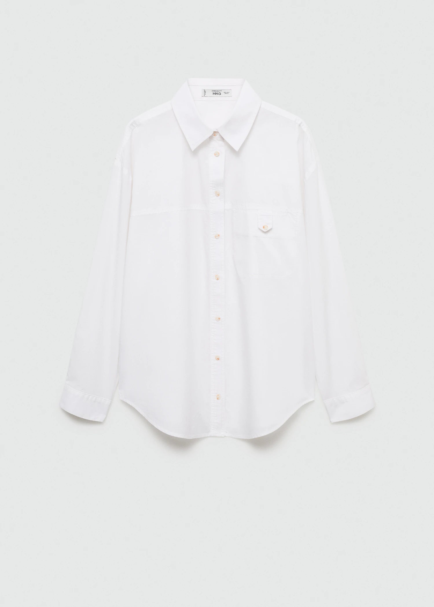 Cotton Shirt With Decorative Button