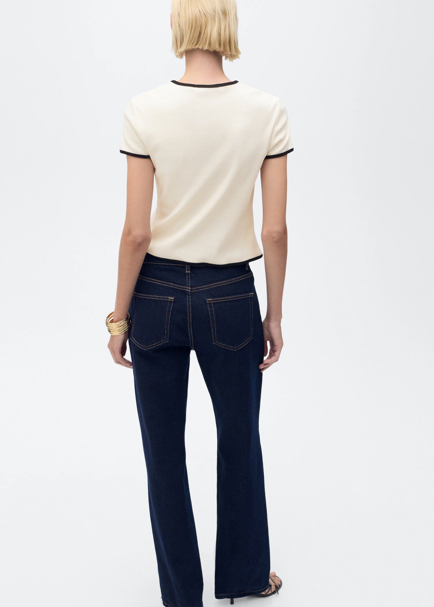 Cotton T Shirt With Contrasting Trim