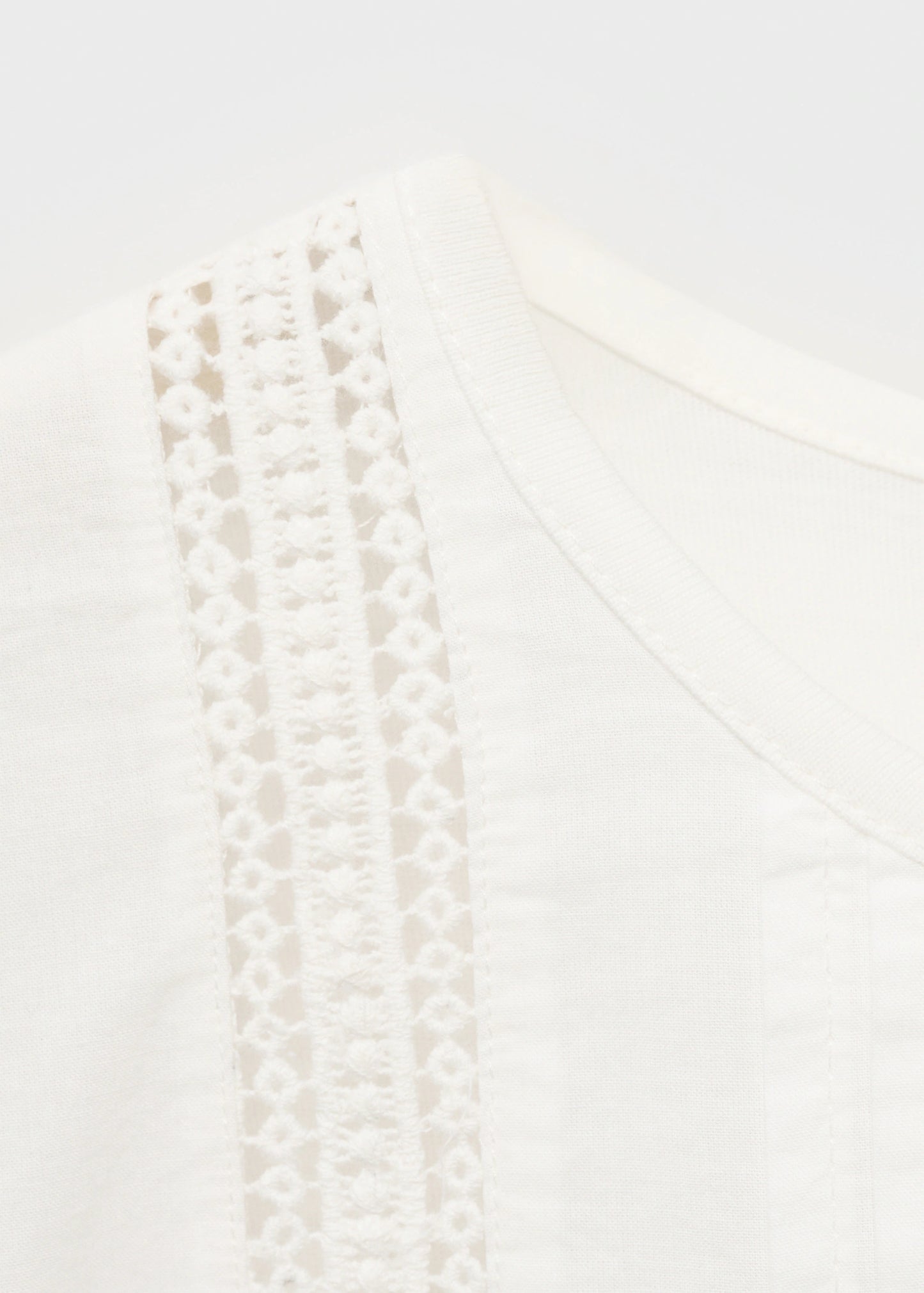 Cotton T Shirt With Openwork Detail