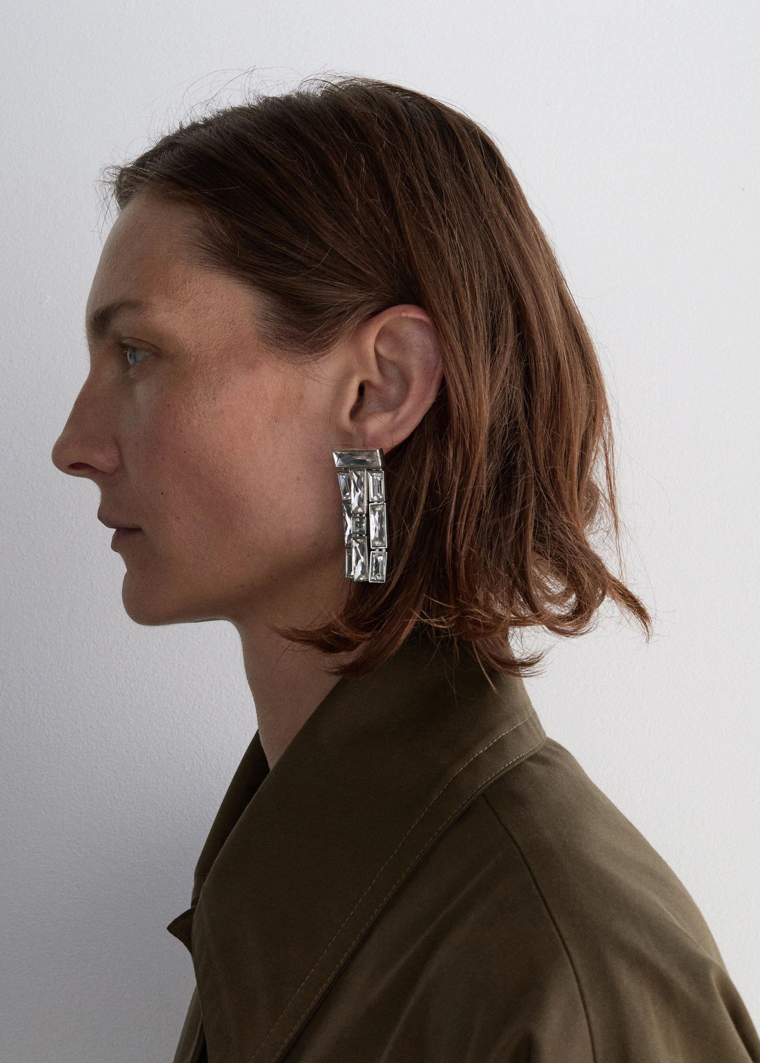 Dangling Earrings With Crystal Strips