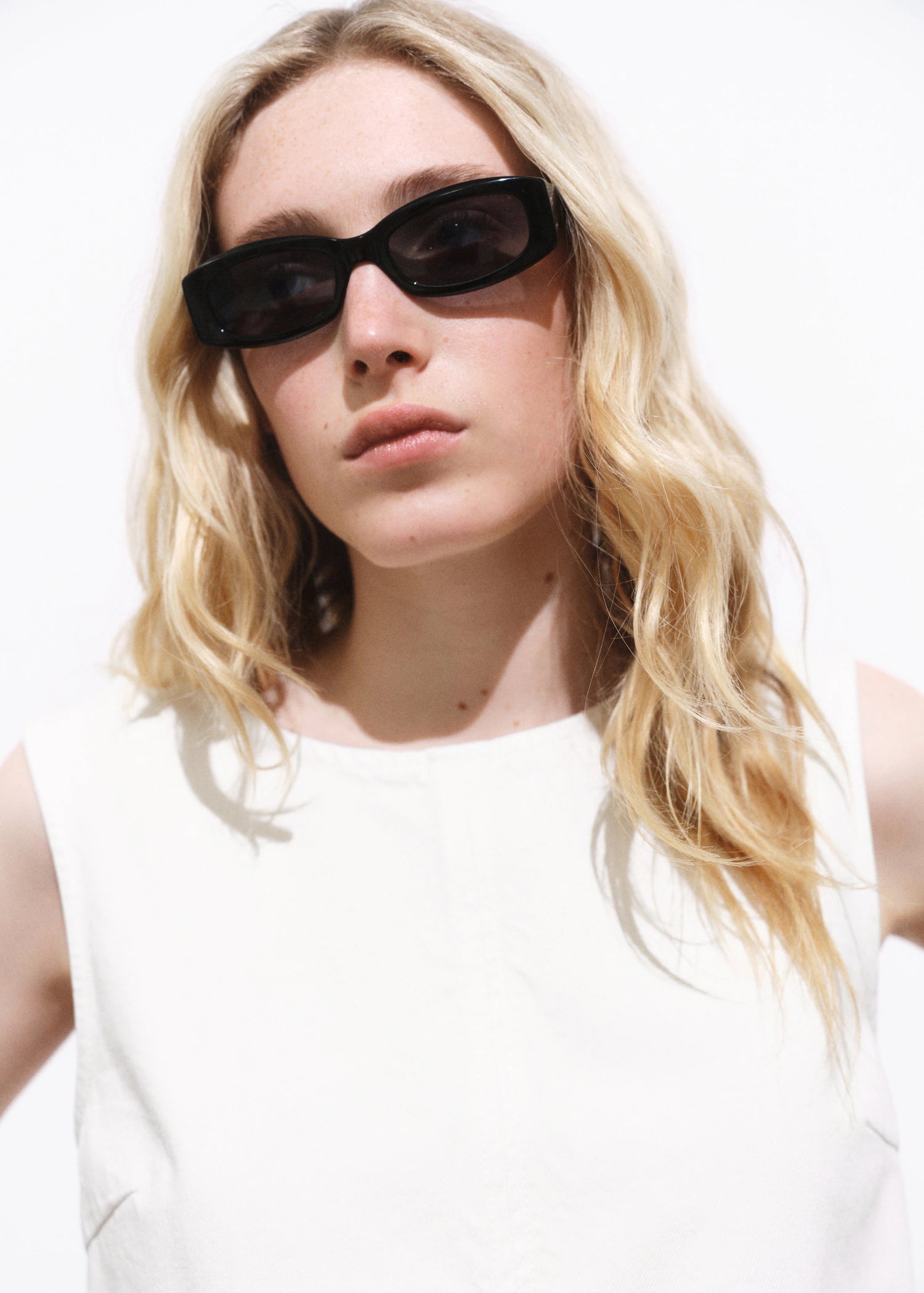 Denim Crop Top With Buckle Closure