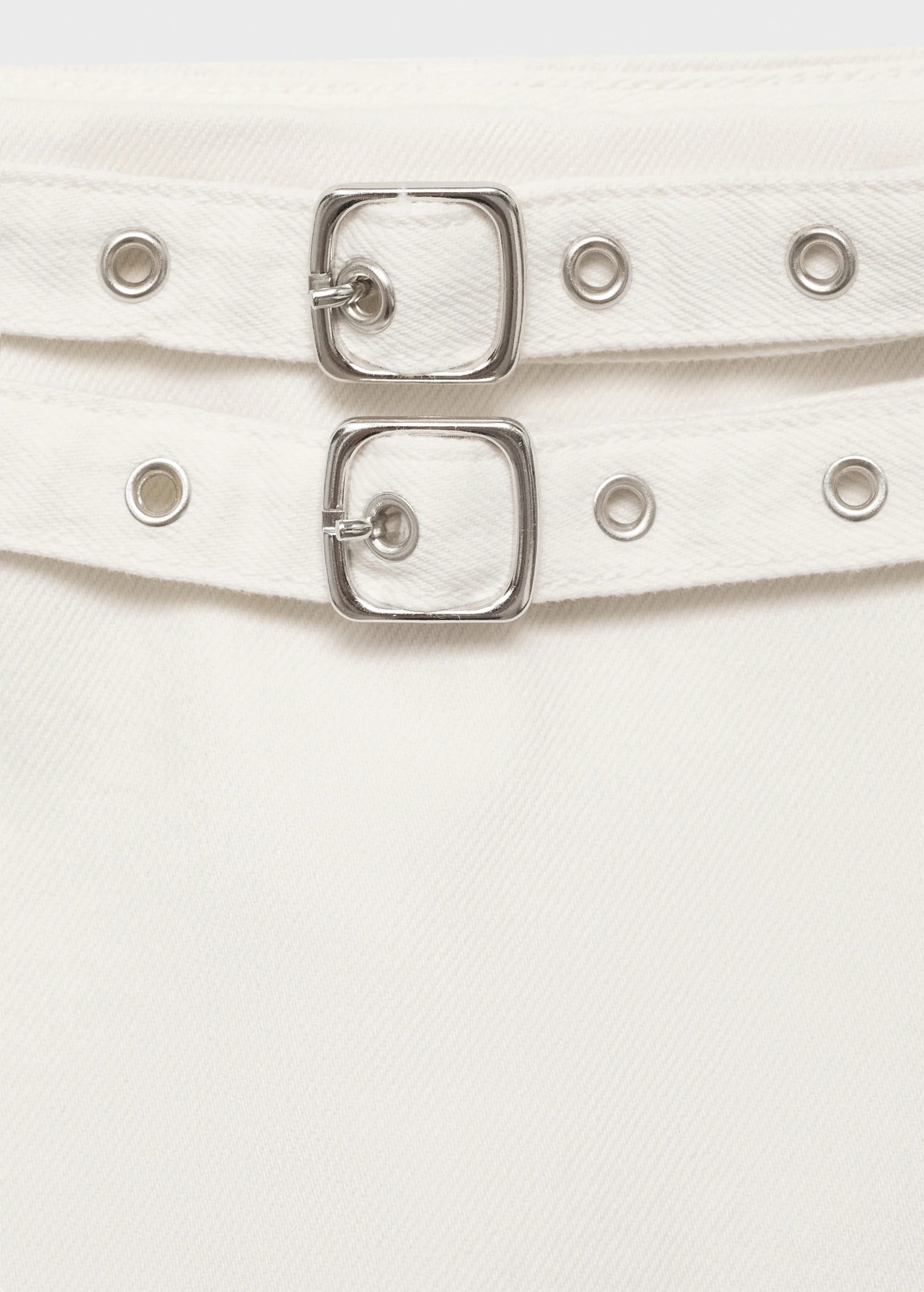 Denim Culottes With Double Belt