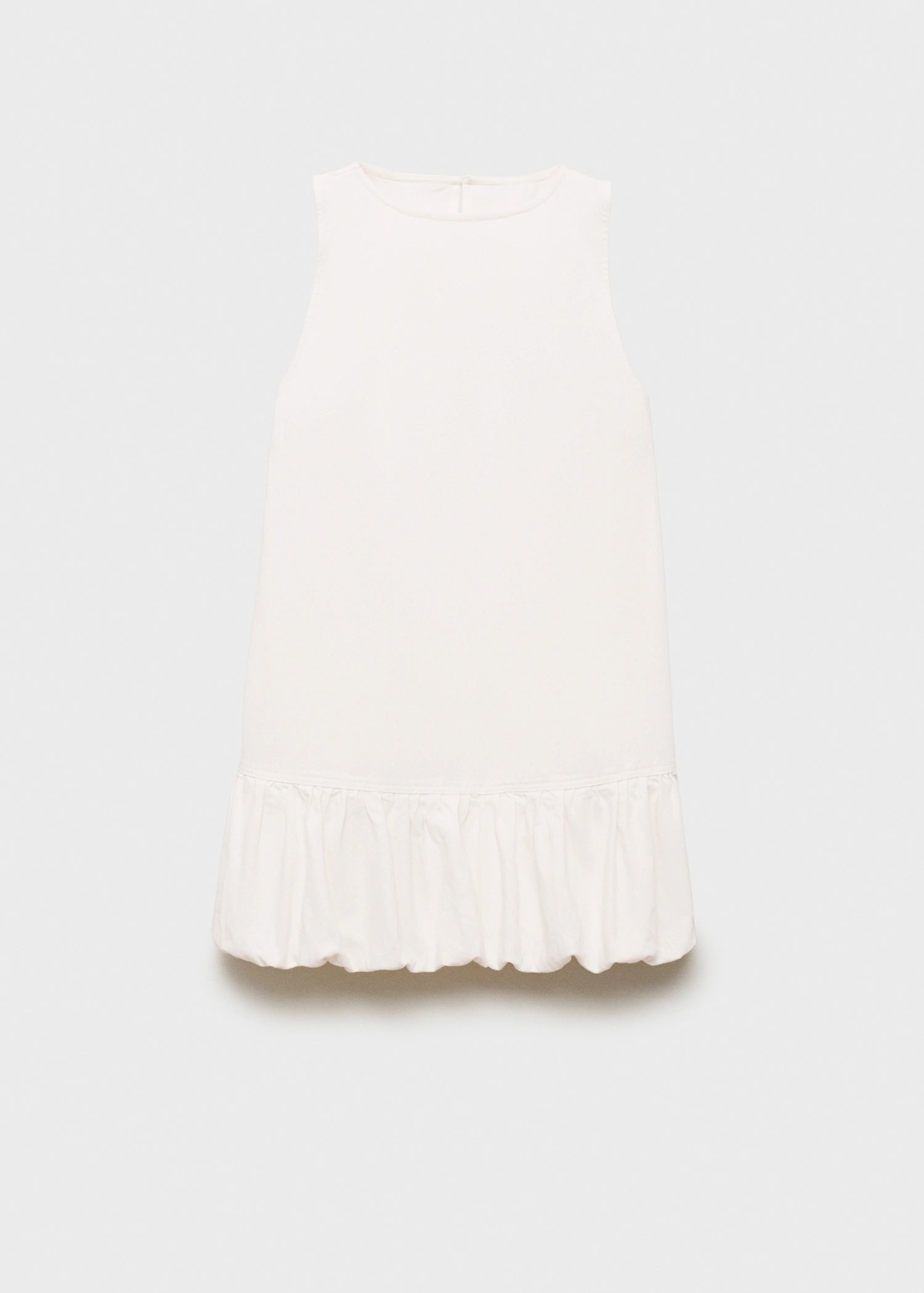 Denim Dress With Puffed Hem