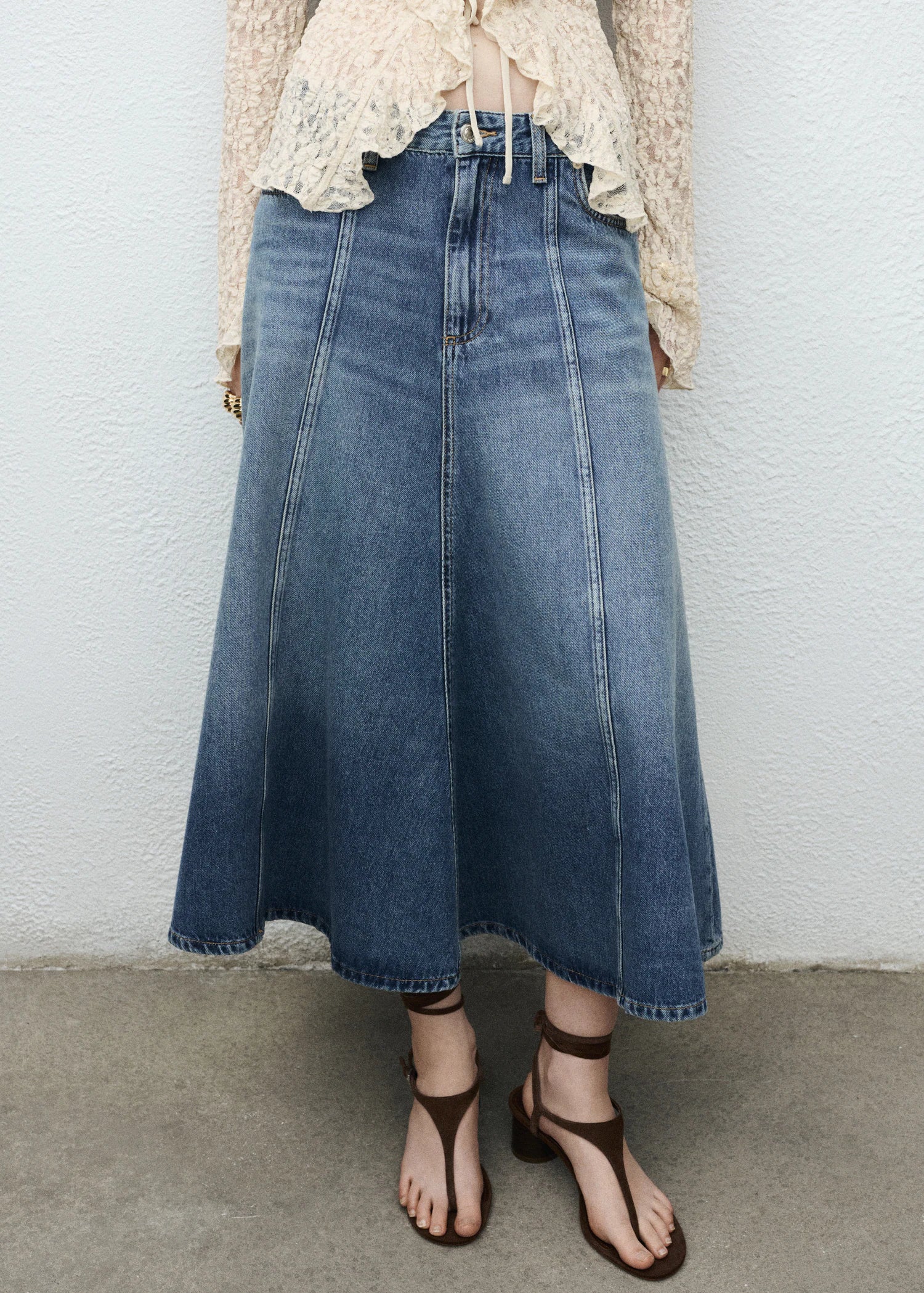 Denim Midi Skirt