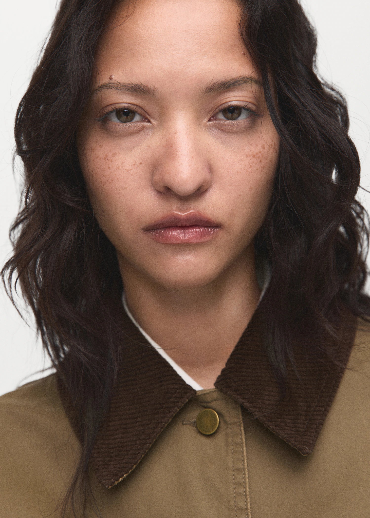 Denim Parka With Corduroy Collar