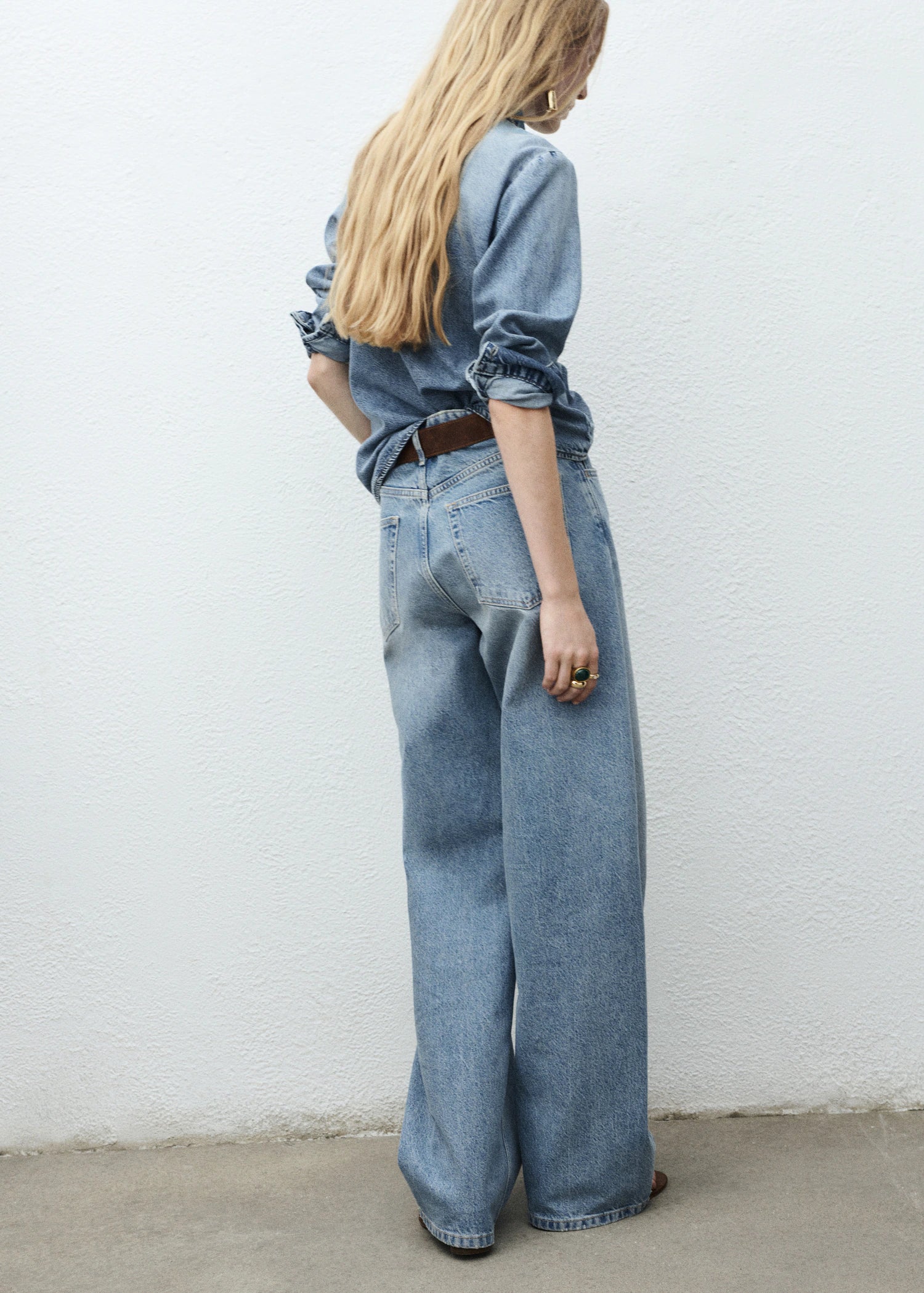 Denim Shirt With Bow