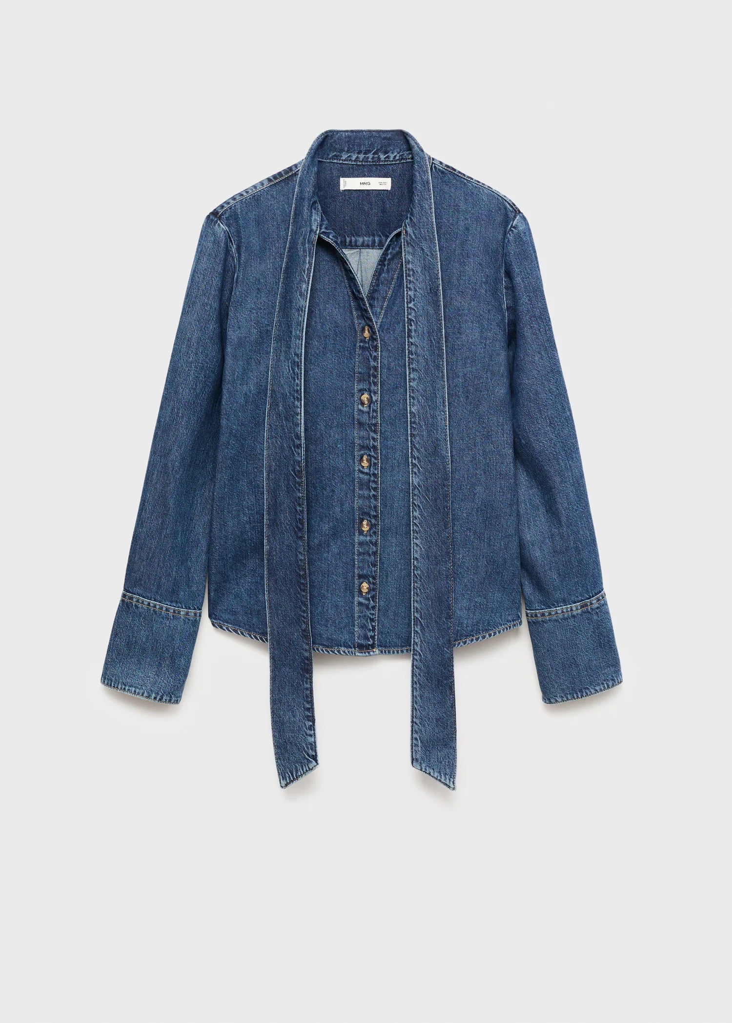Denim Shirt With Bow