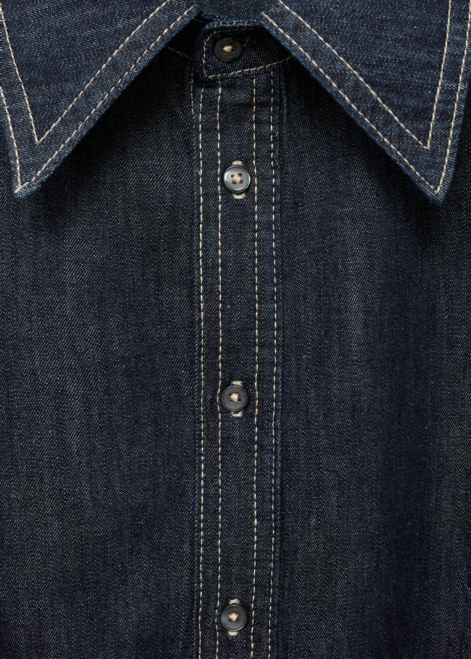Denim Shirt With Seams