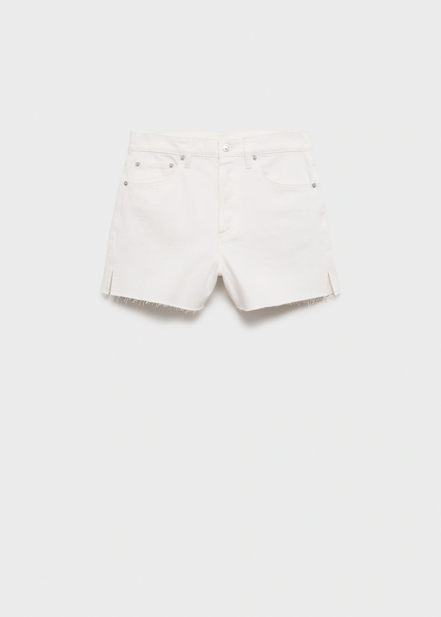 Denim Shorts With Frayed Hem