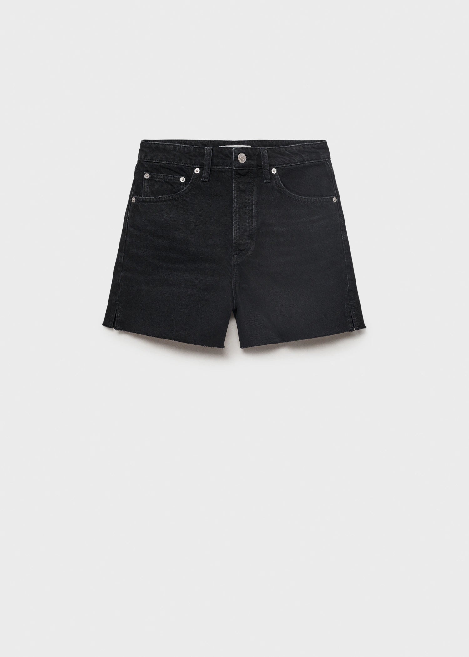 Denim Shorts With Frayed Hem