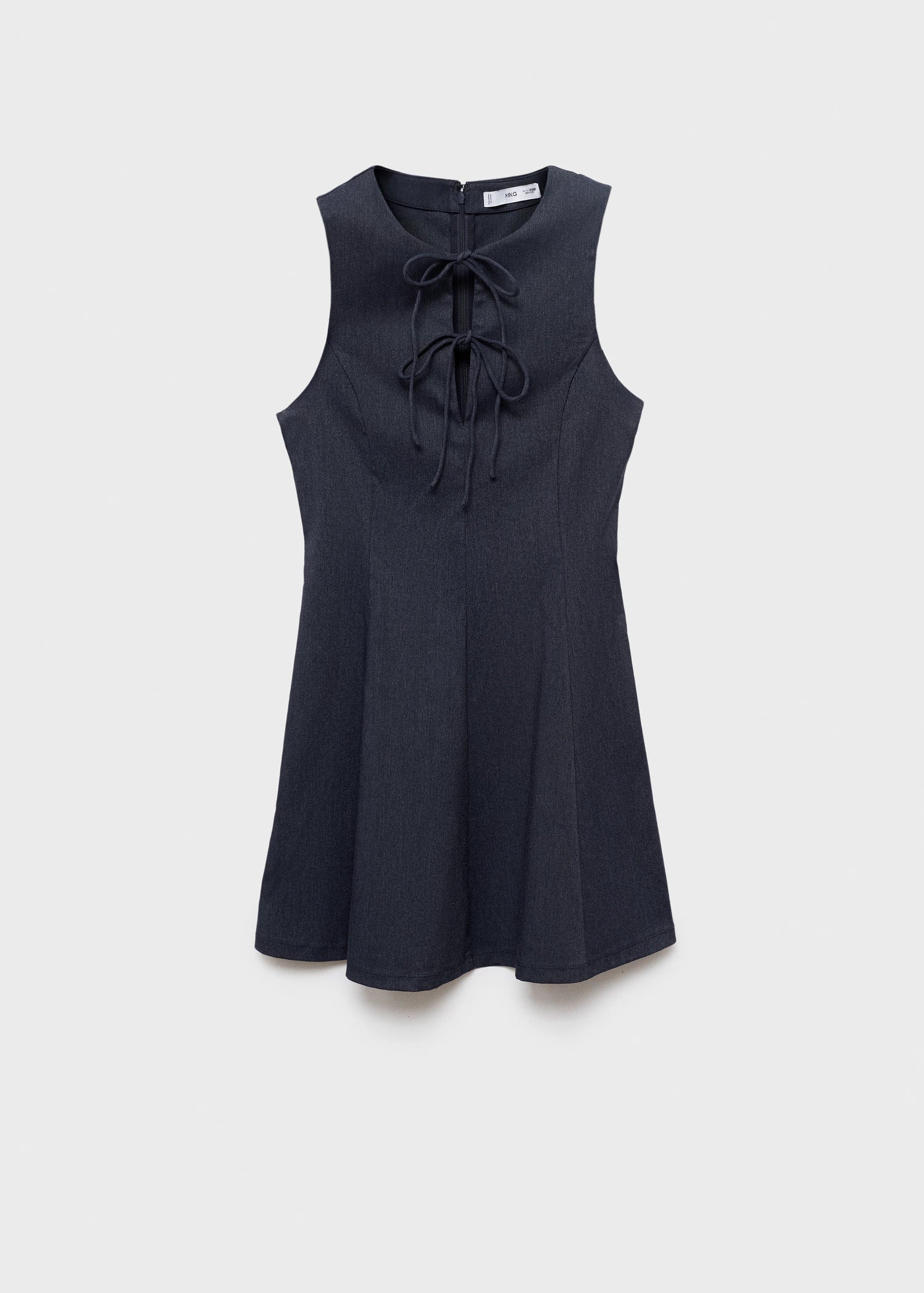 Denim Effect Dress With Bows