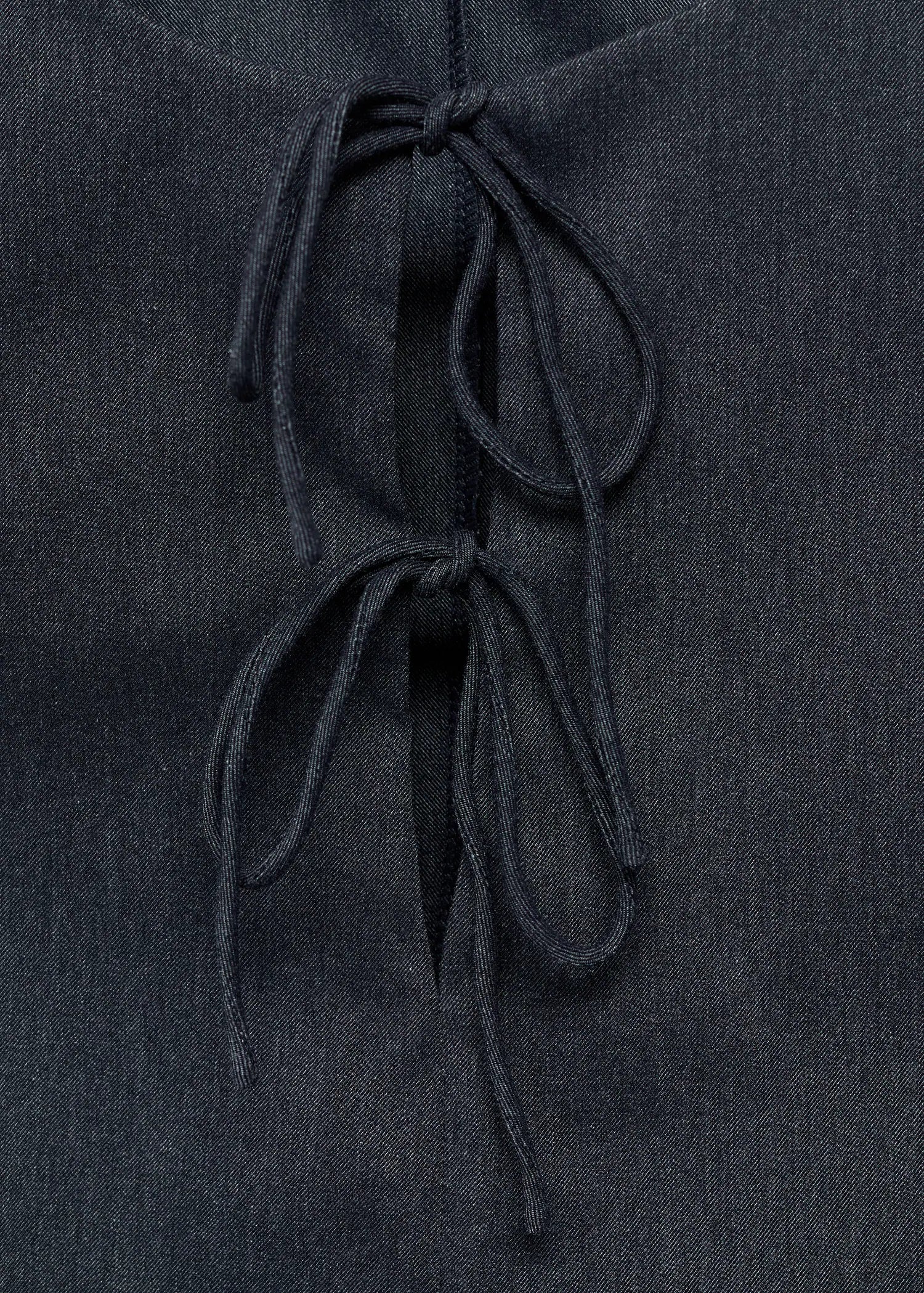 Denim Effect Top With Bows