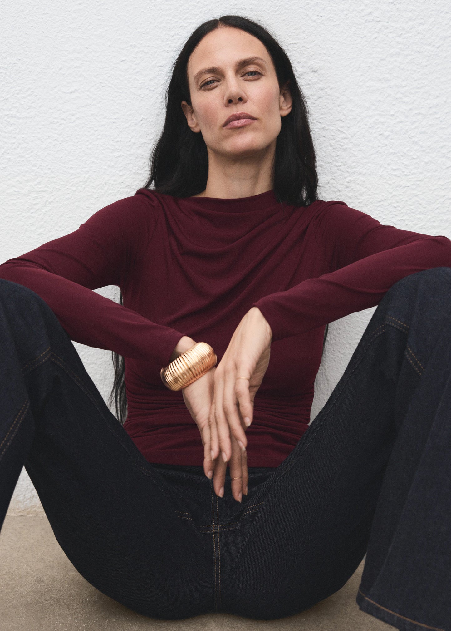 Draped Fitted T Shirt