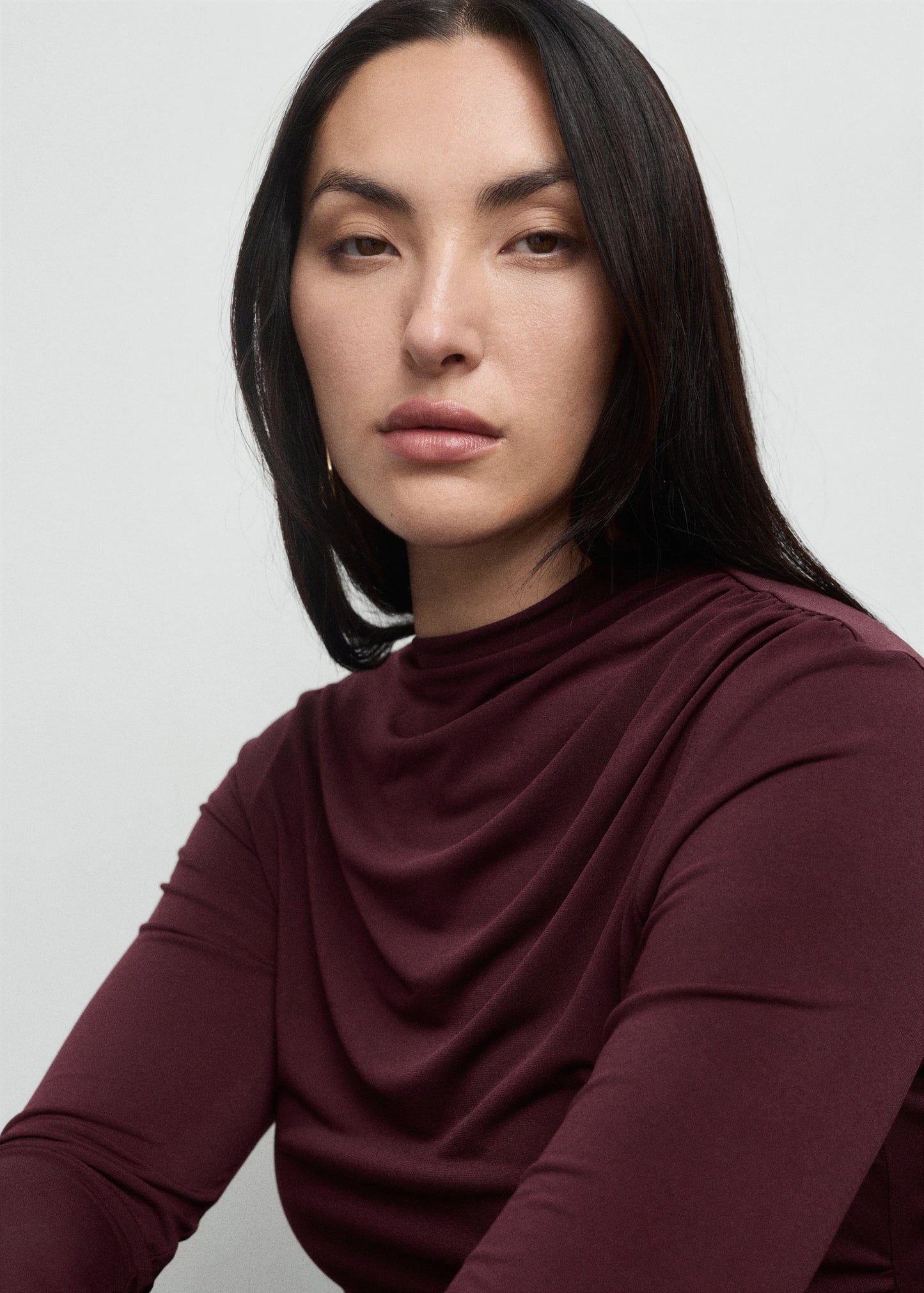 Draped Fitted T Shirt