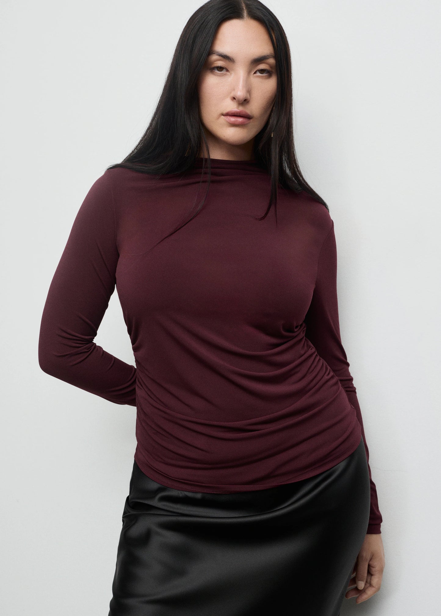 Draped Fitted T Shirt