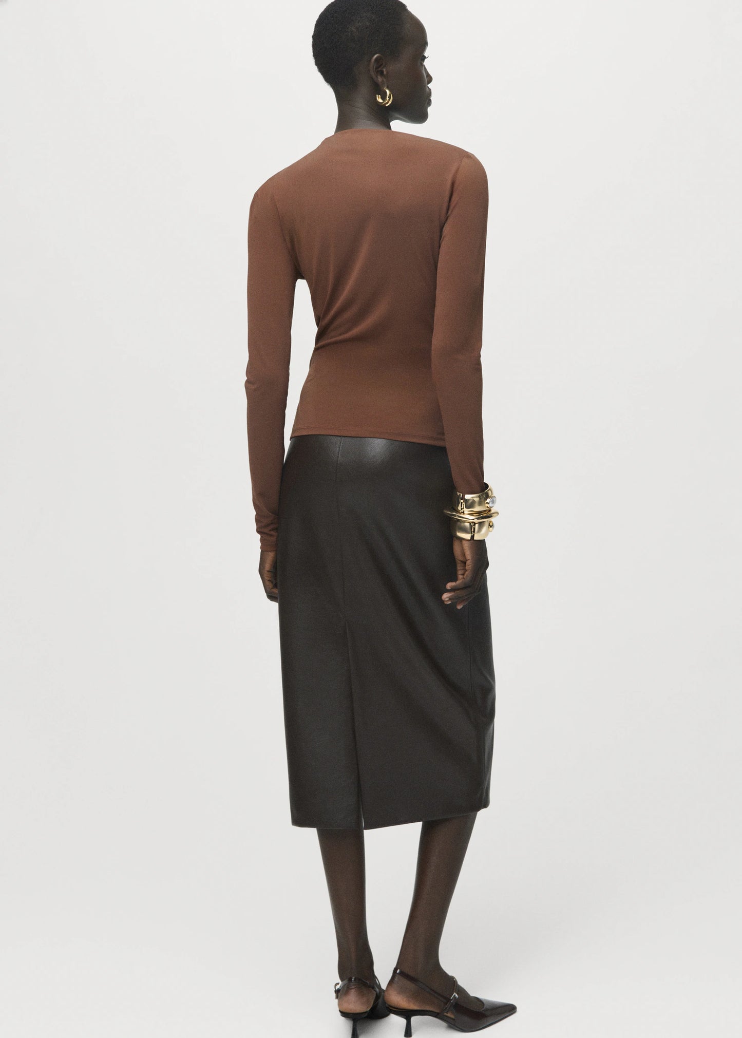 Draped Fitted T Shirt