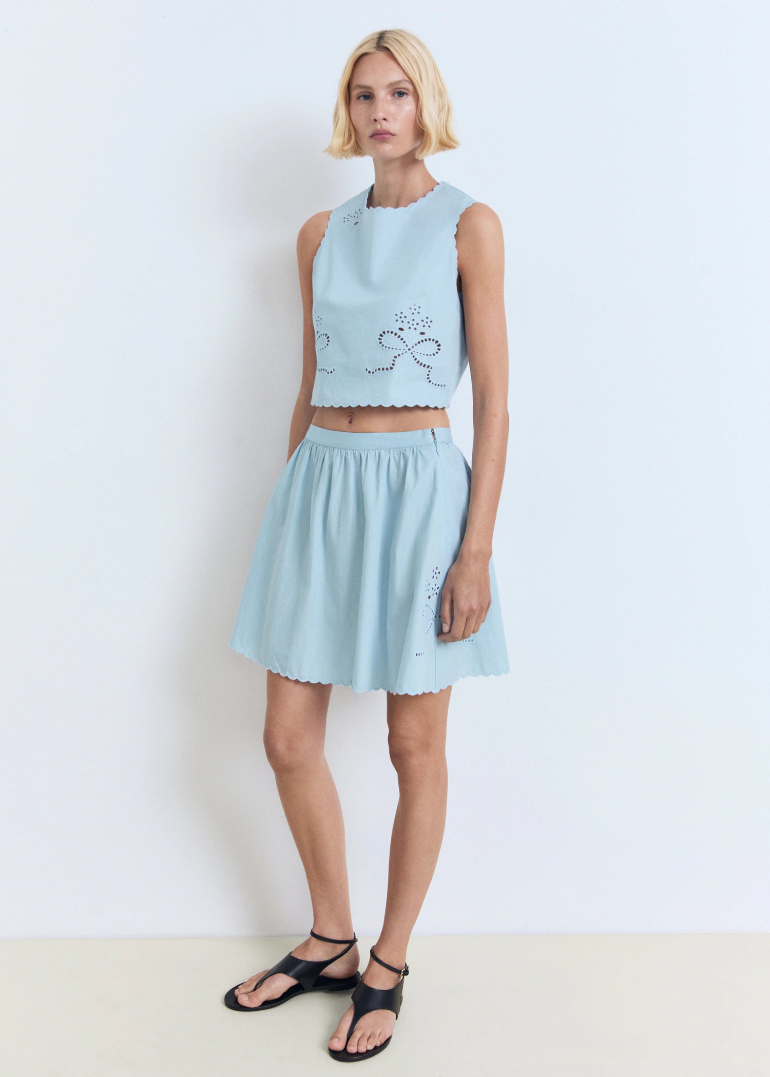 Embroidered Crop Top