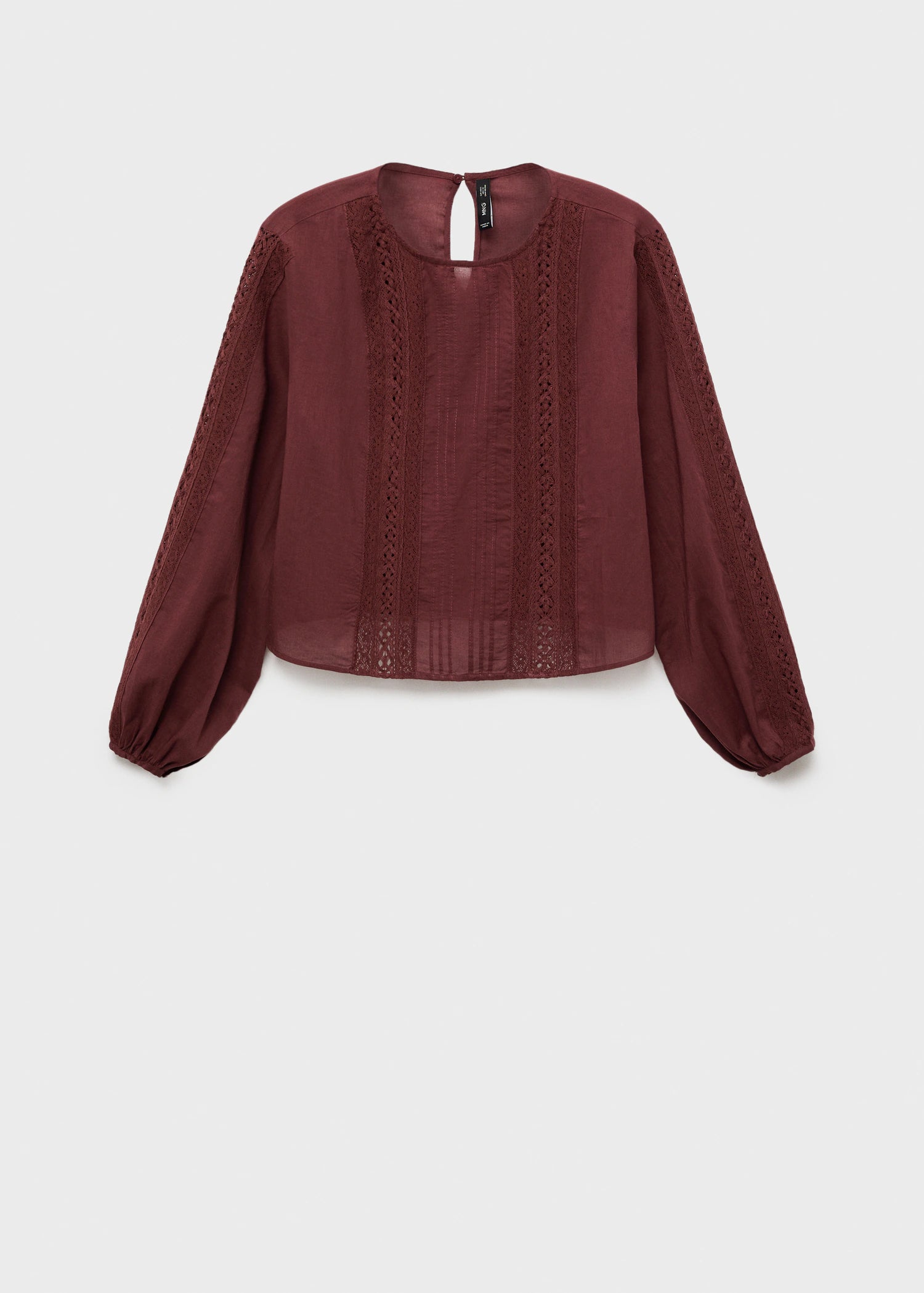 Embroidered Puff Sleeve Blouse