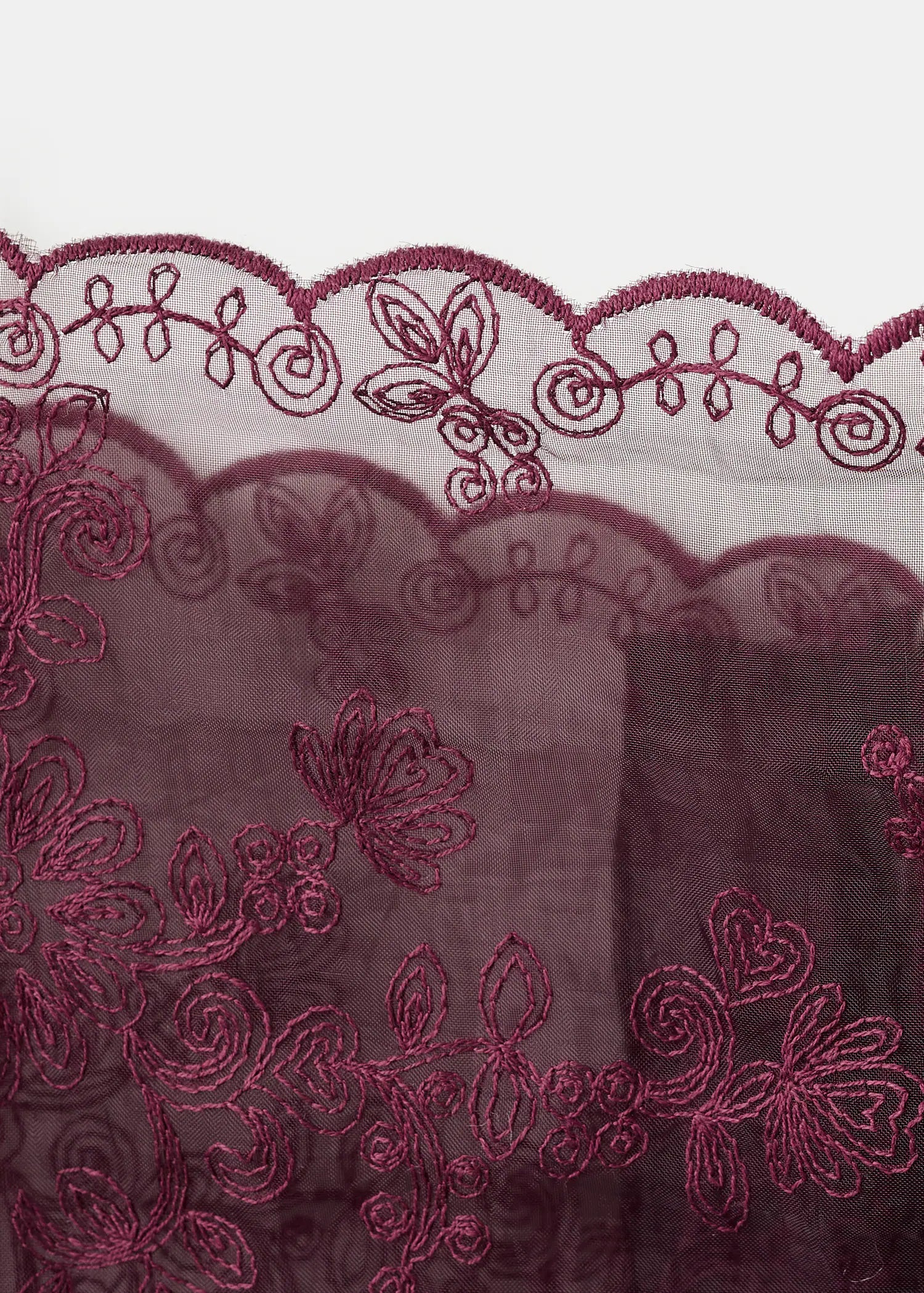 Embroidered Sheer Top