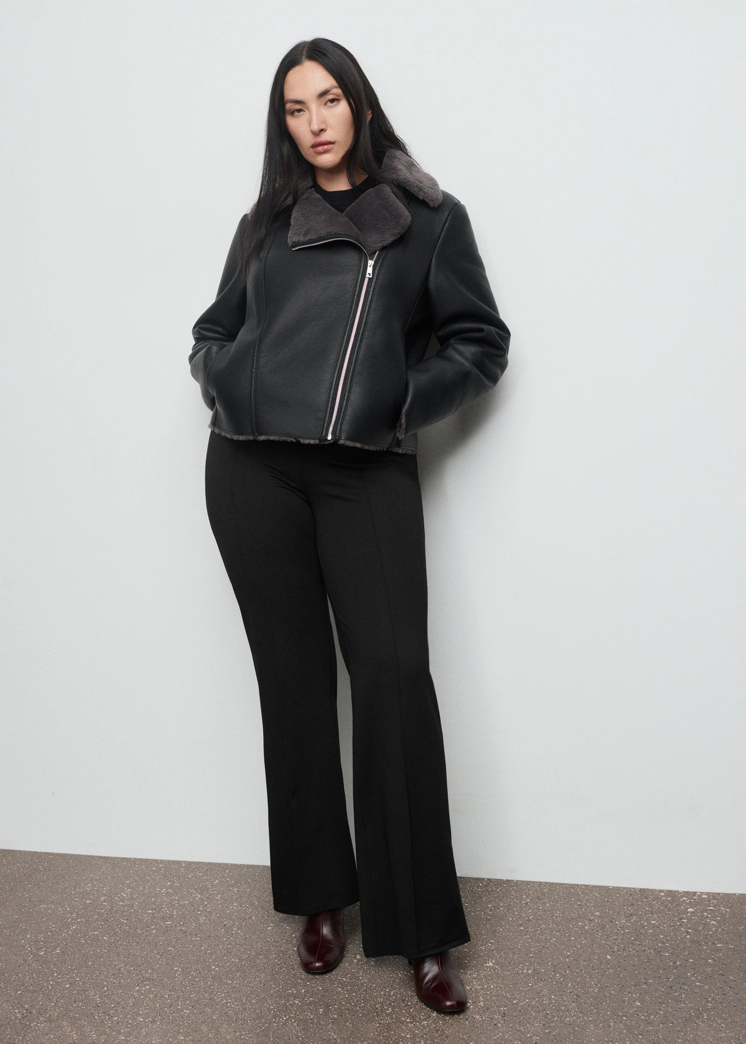 Faux Fur Biker Jacket