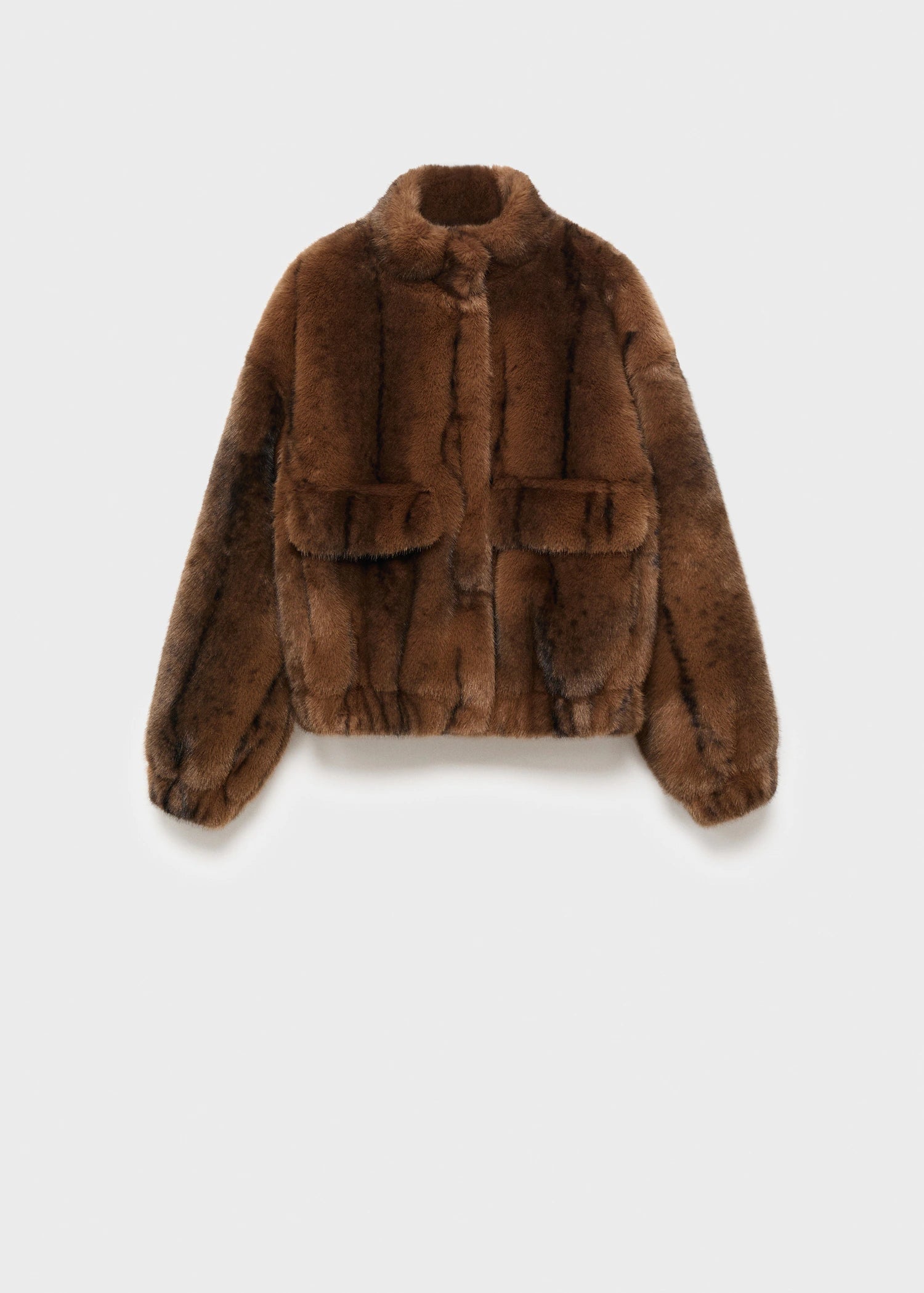 Faux Fur Effect Jacket With Pockets
