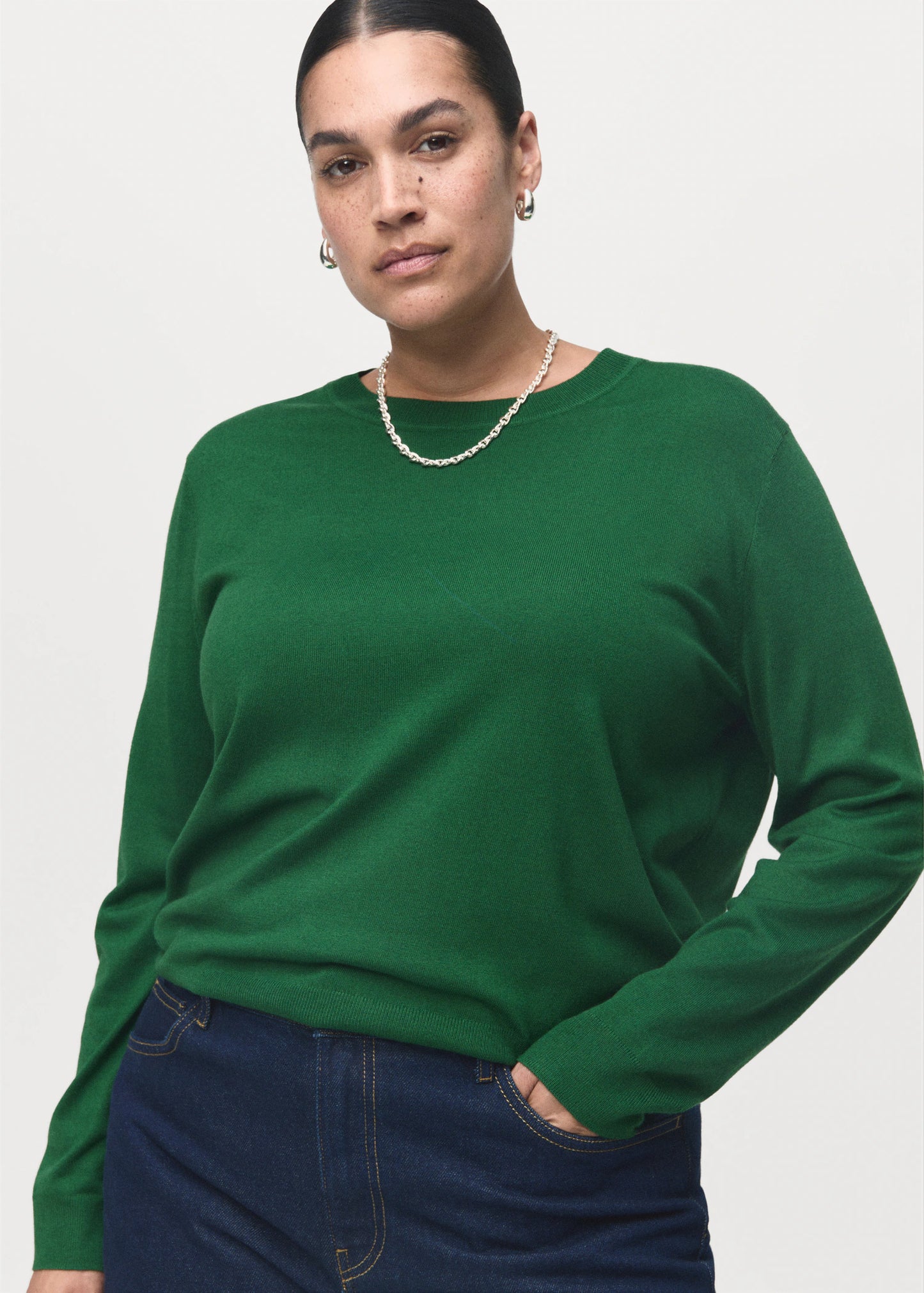 Fine Knit Crew Neck Sweater