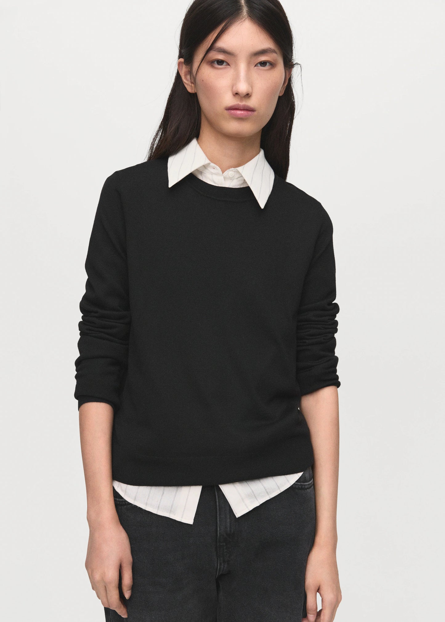 Fine Knit Crew Neck Sweater