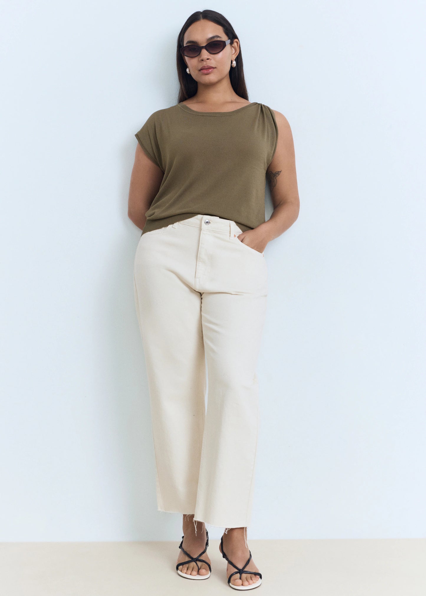 Fine Knit Sweater With Metallic Detail