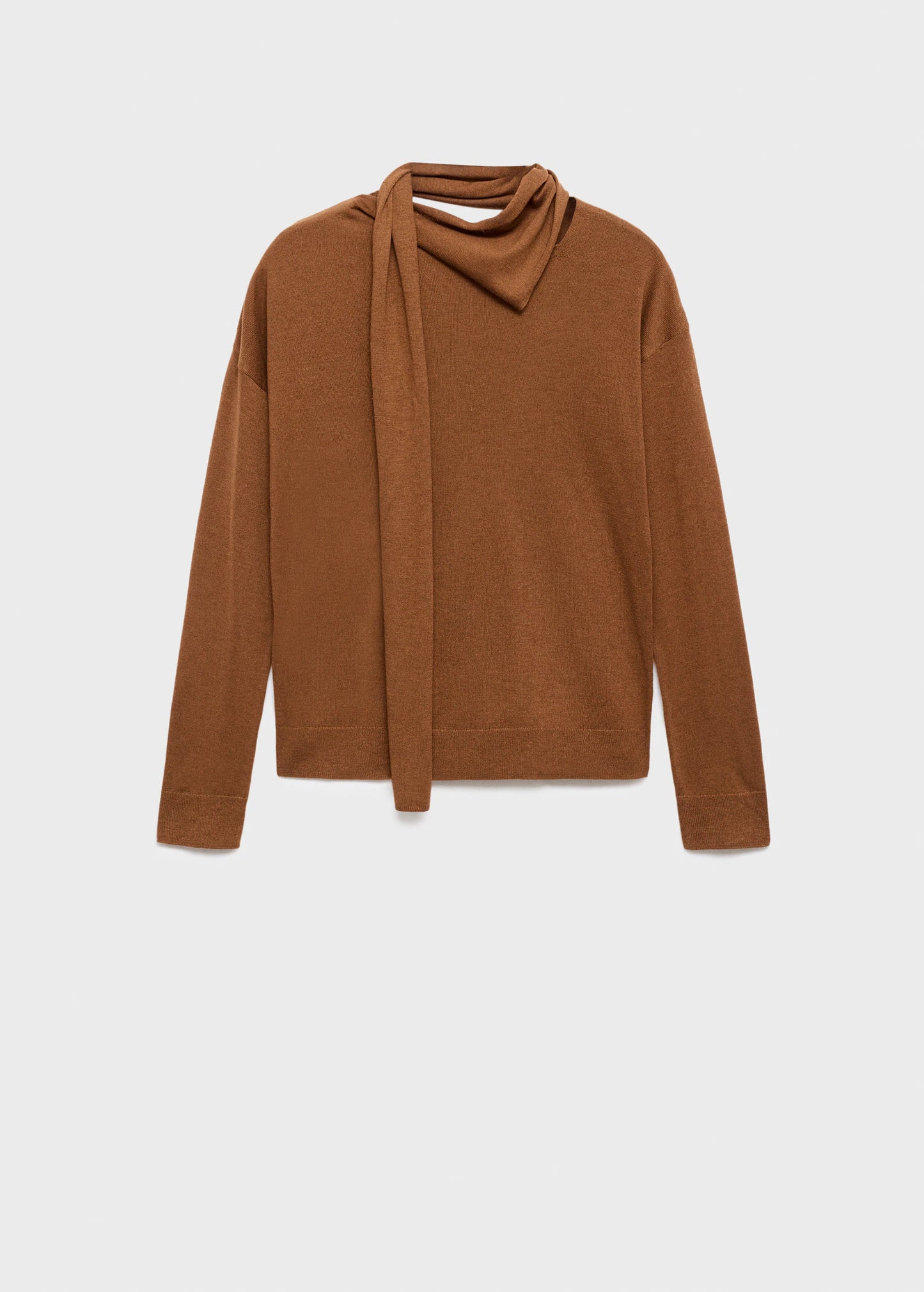 Fine Knit Sweater With Scarf