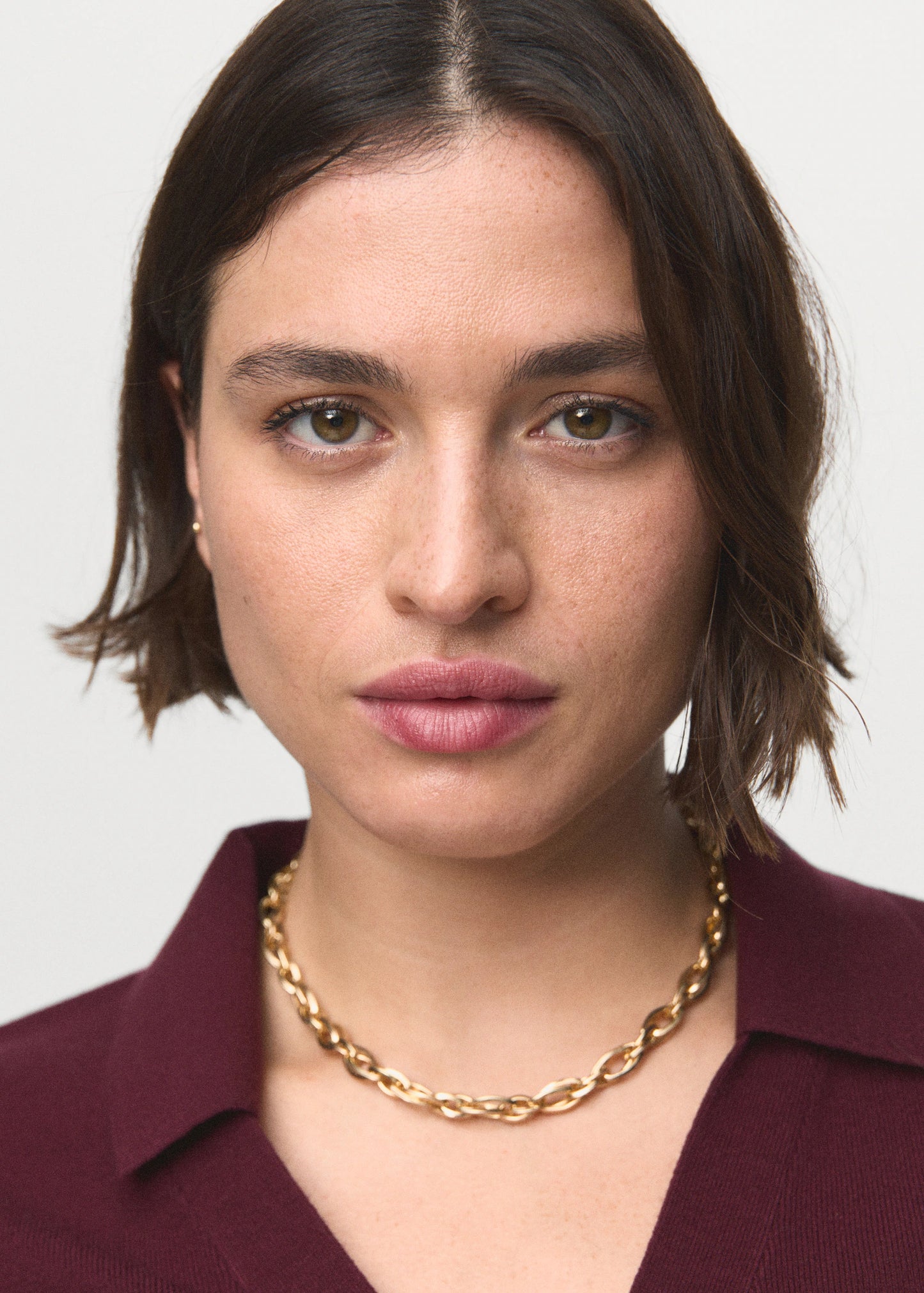 Fine Knit Sweater With Shirt Collar