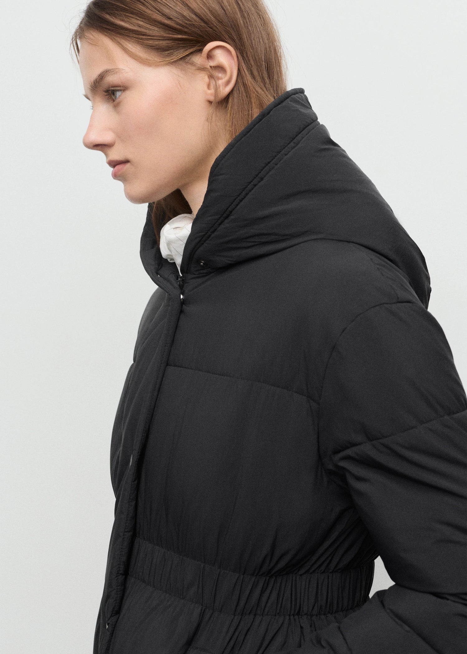 Fitted Quilted Anorak With Hood