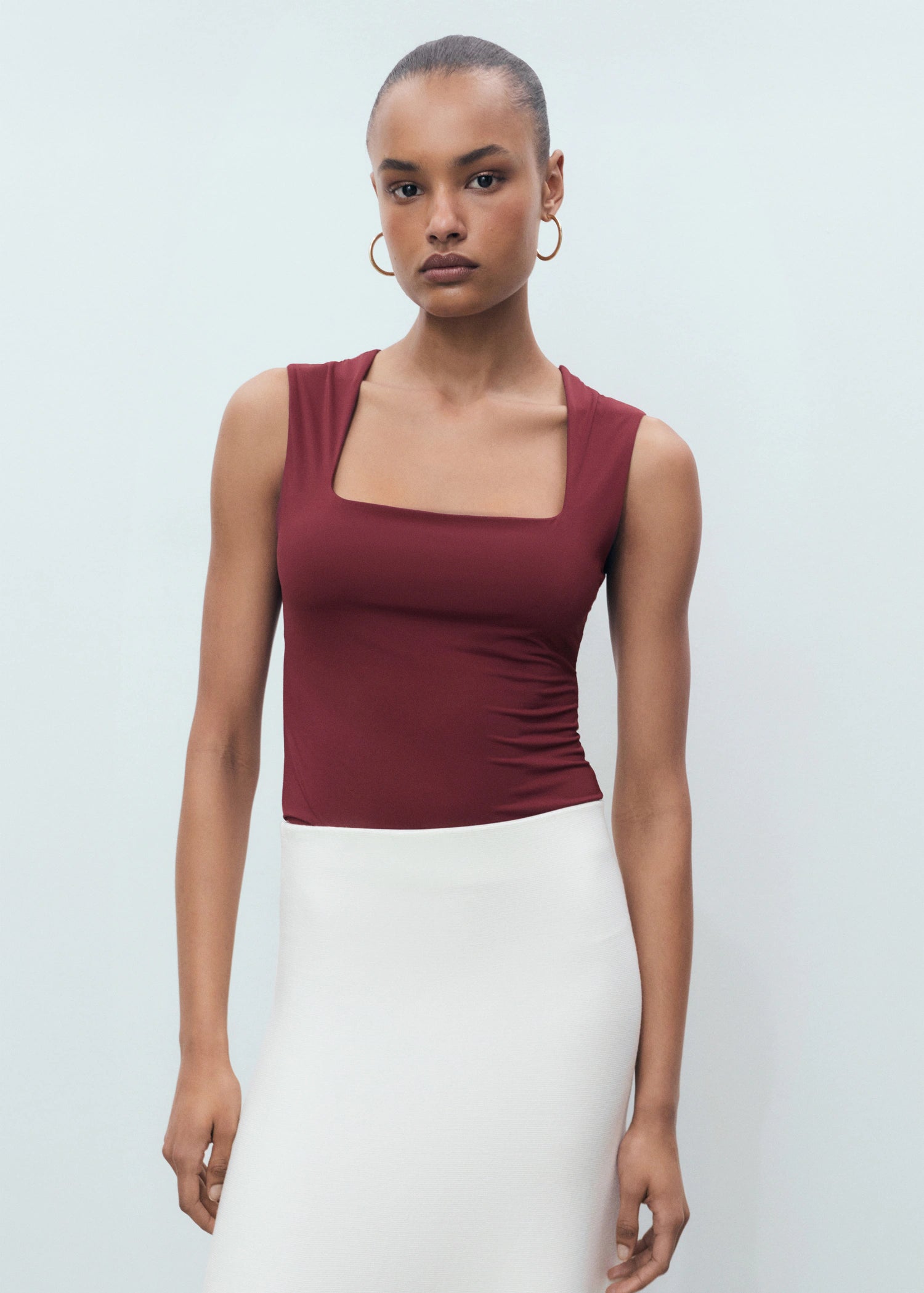 Fitted Top With Wide Straps