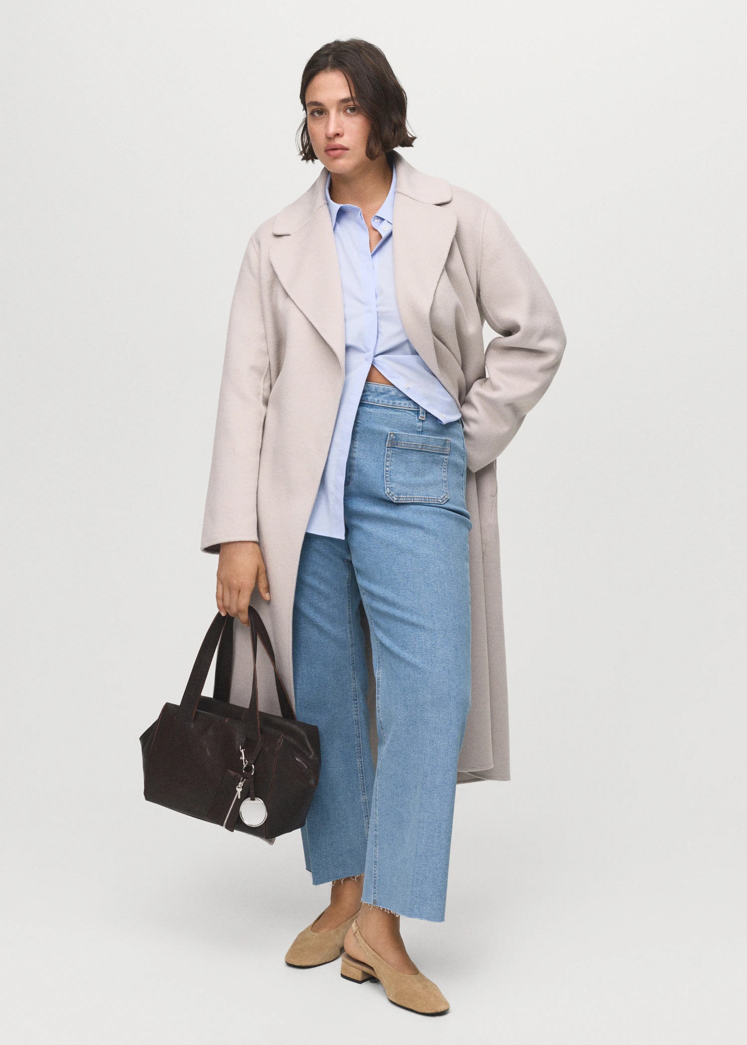 Flared Cropped Jeans With Pockets