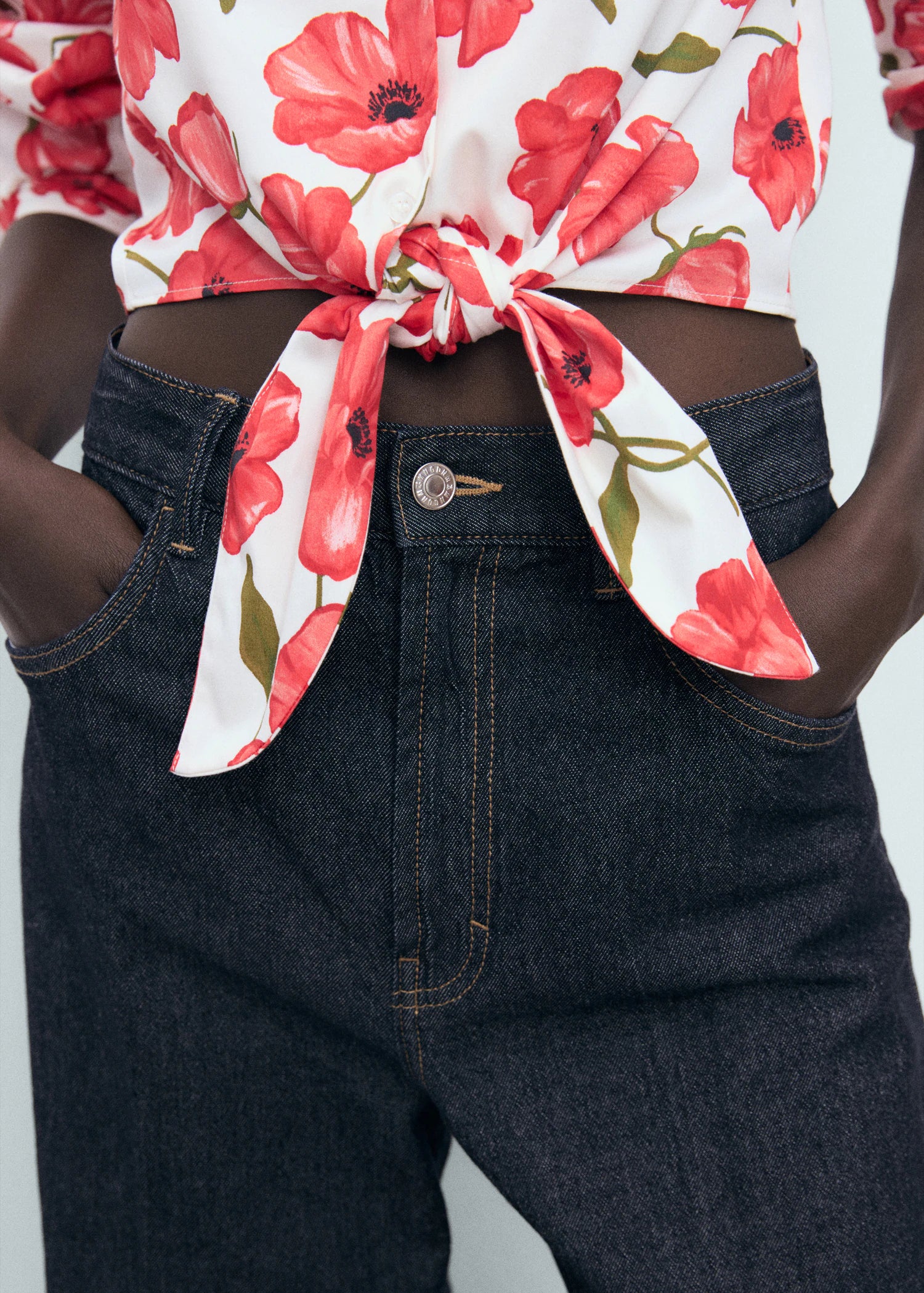 Floral Print Poplin Shirt