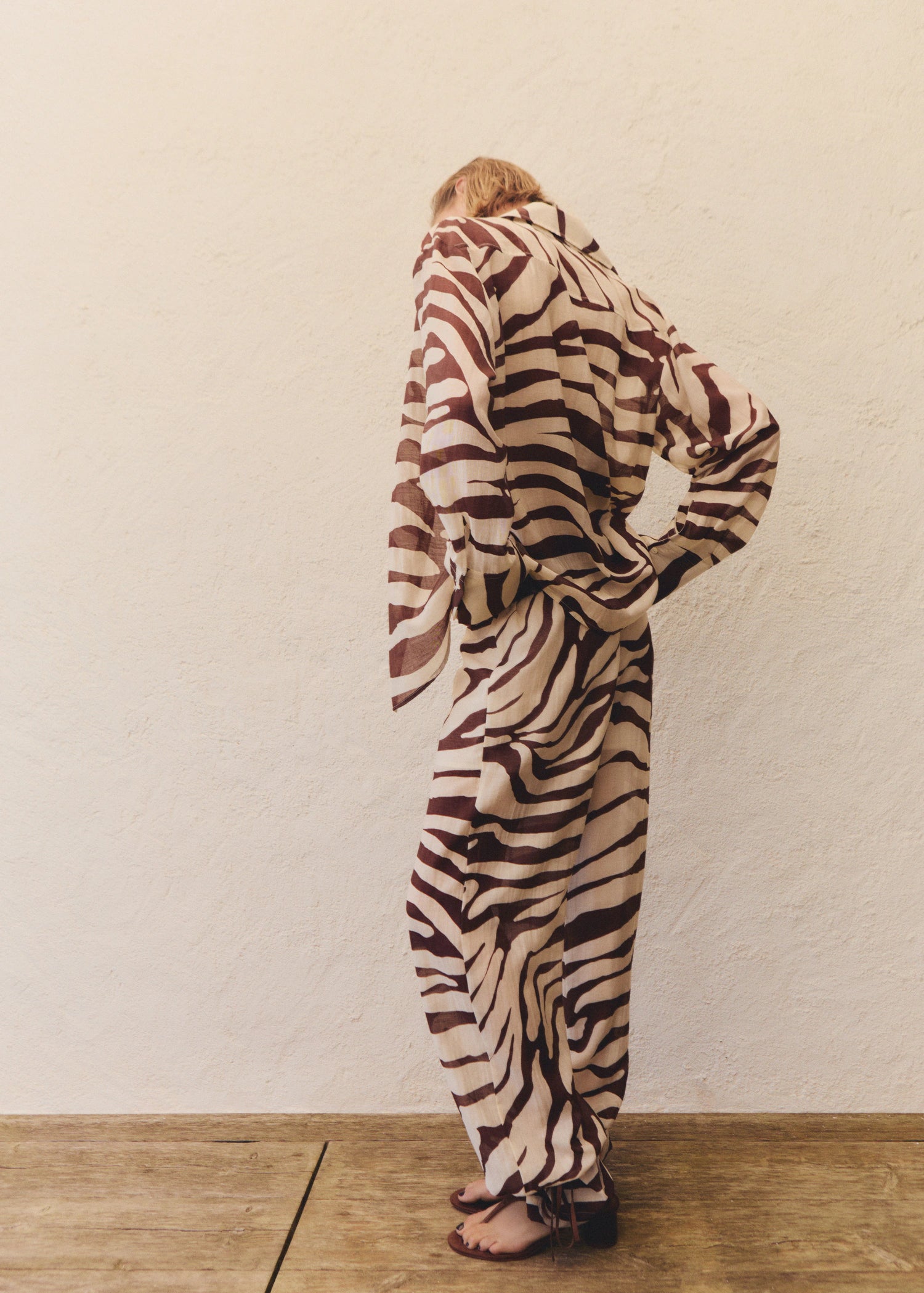 Flowy Zebra Printed Shirt