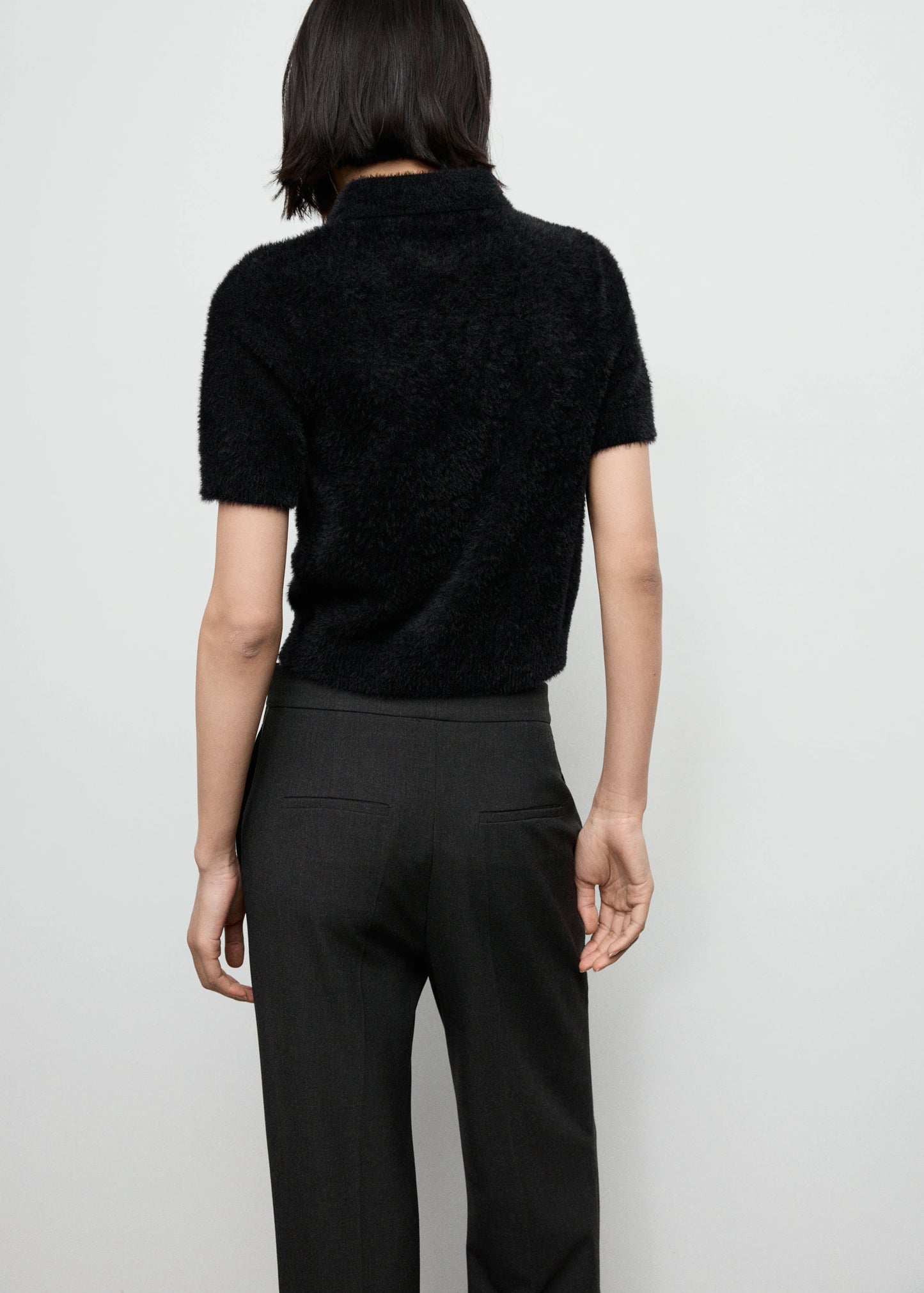 Fur Effect Polo Neck Sweater