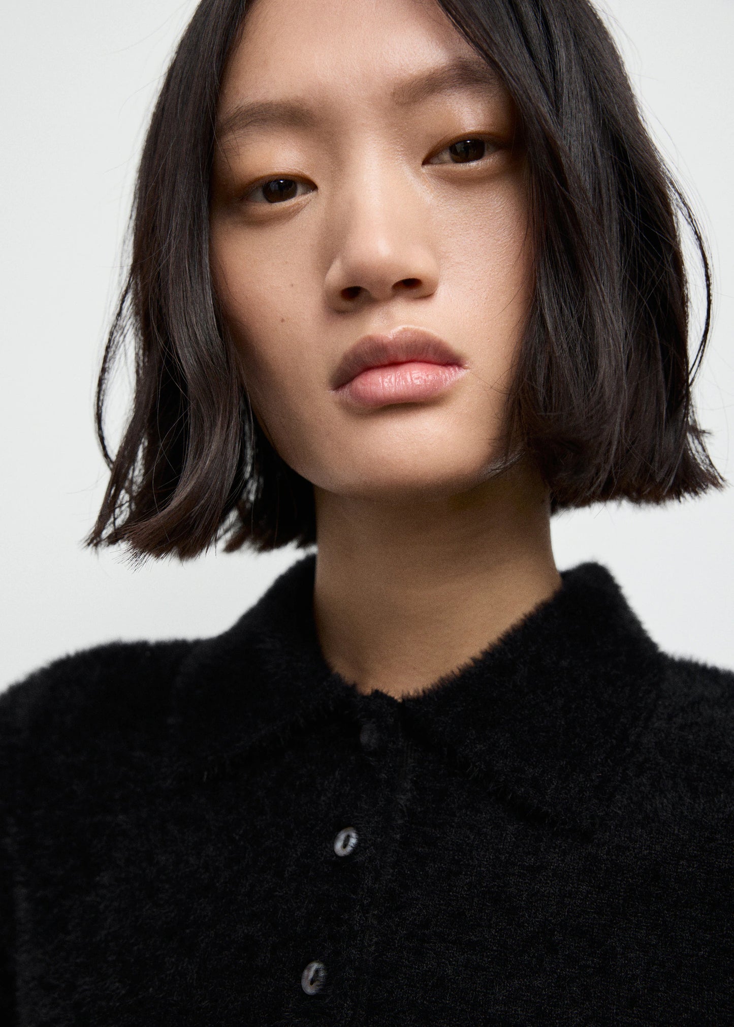 Fur Effect Polo Neck Sweater