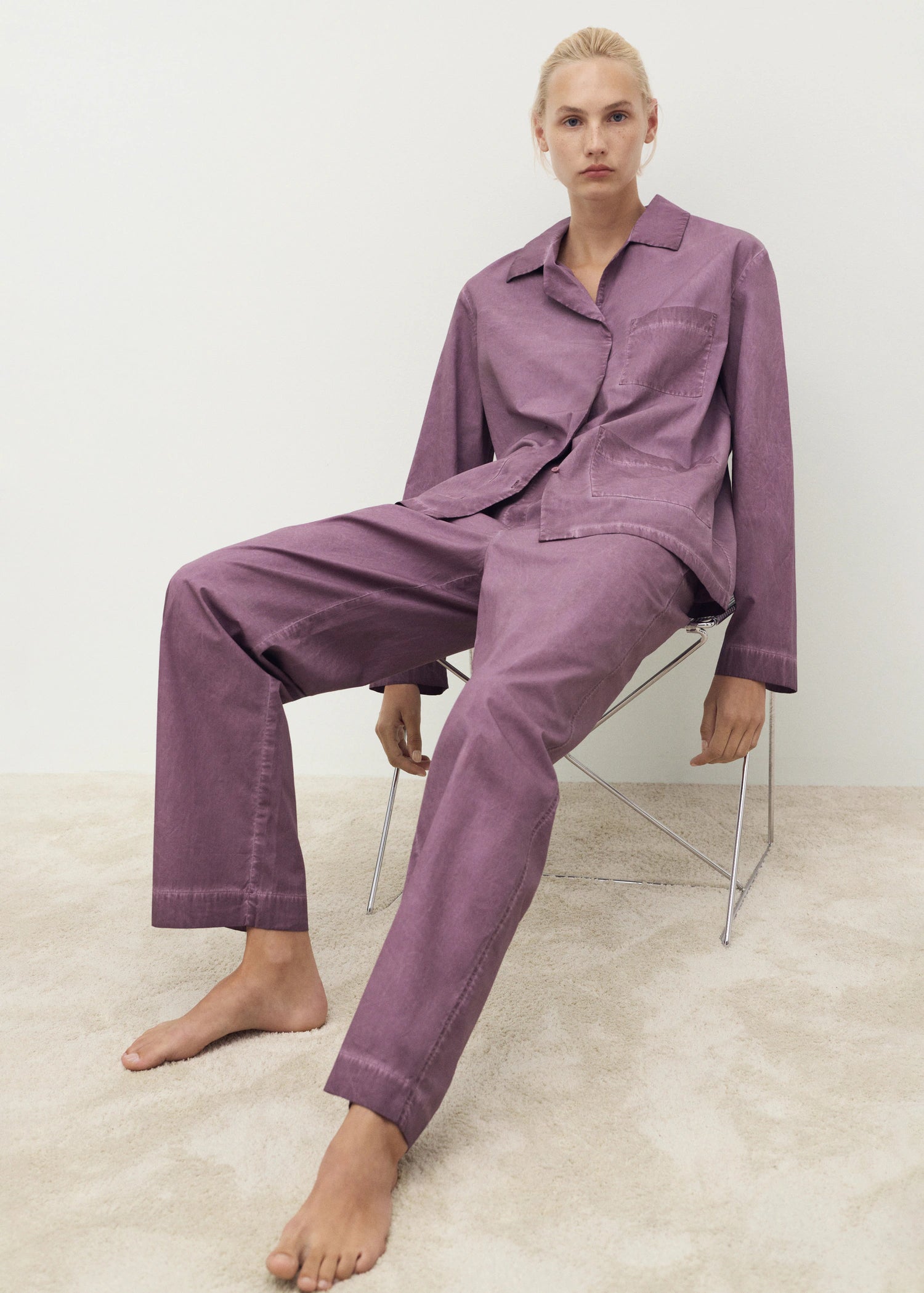 Garment Dyed Cotton Long Trousers