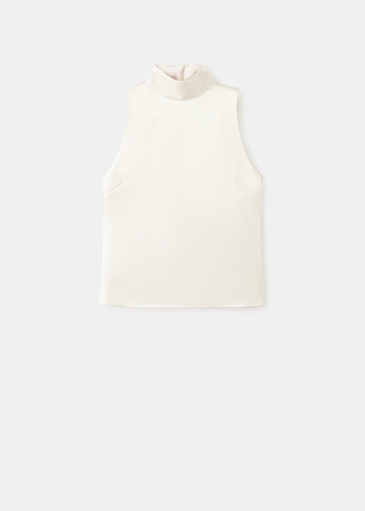 High Collar Satin Blouse