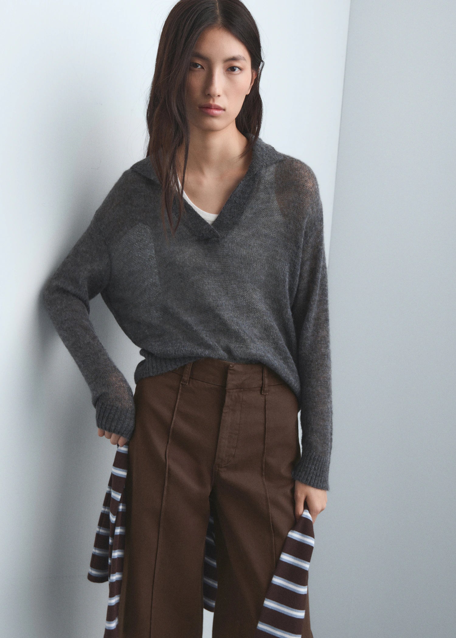 High Waist Wide Leg Jeans With Seams