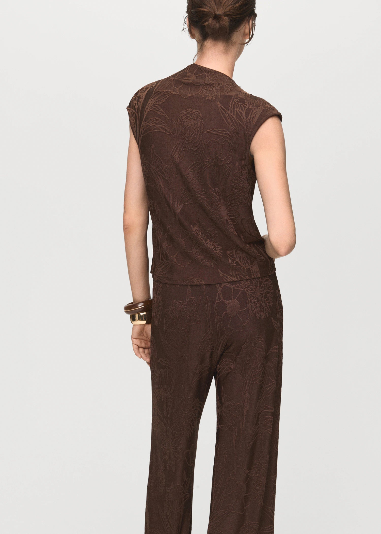 Jacquard Floral Print Top